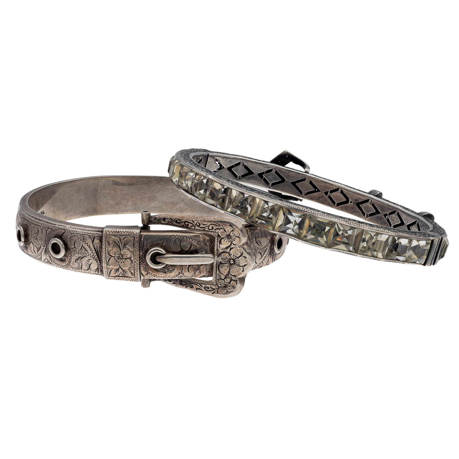 Collection of Two Sterling Silver Buckle Bracelets (1 of 7)