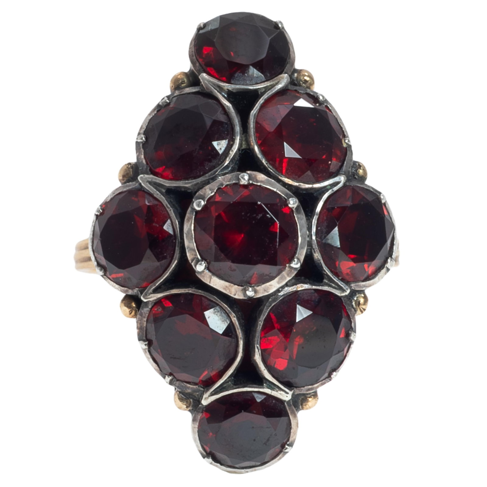 Garnet, 18k Yellow Gold, Silver Ring (1 of 6)
