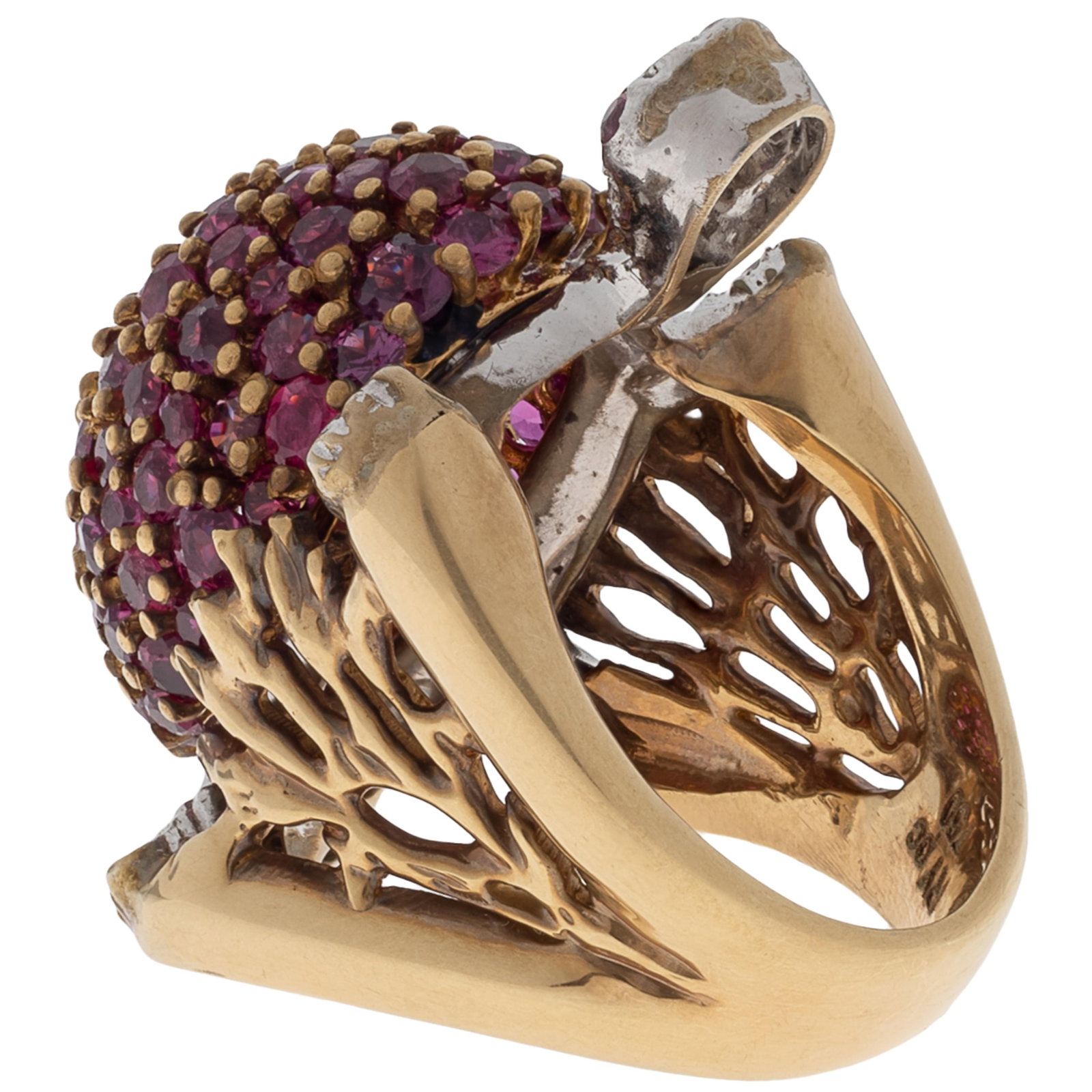 Diamond, Ruby, 14k Turtle Ring - 5