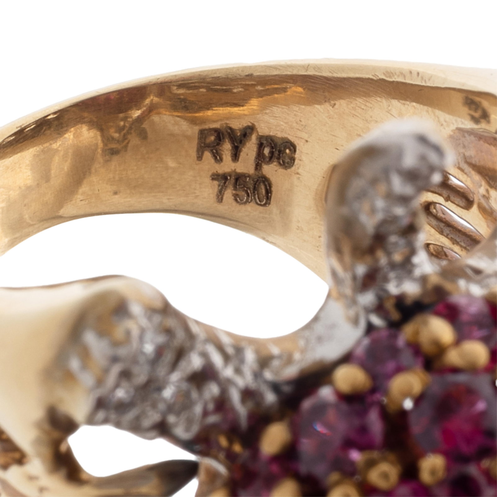 Diamond, Ruby, 14k Turtle Ring - 7