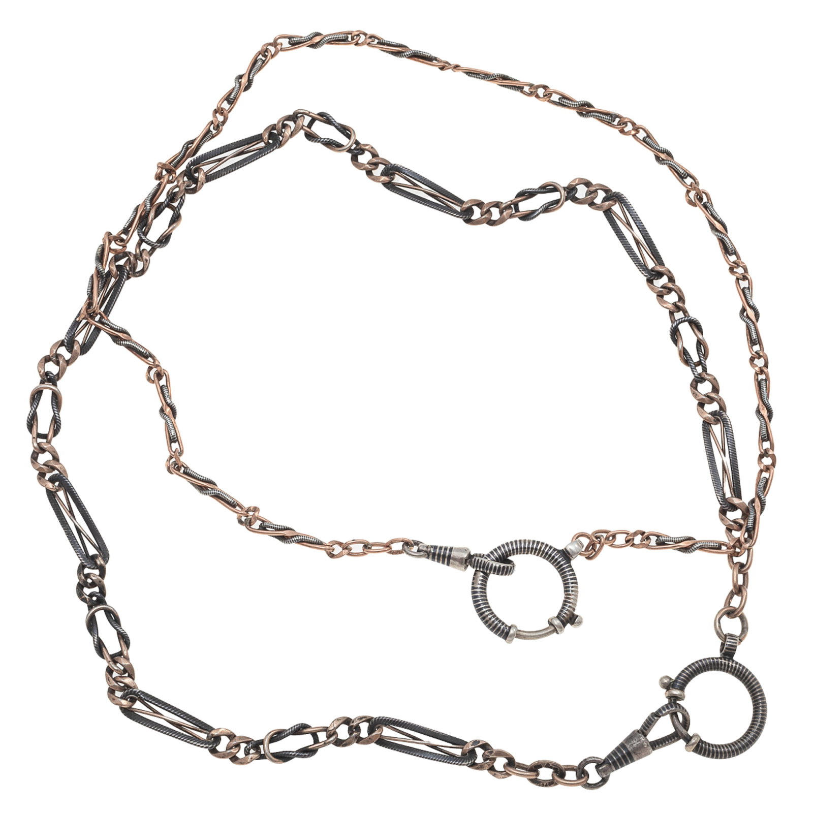 Collection of Two Edwardian Silver Niello Watch Chains (1 of 3)