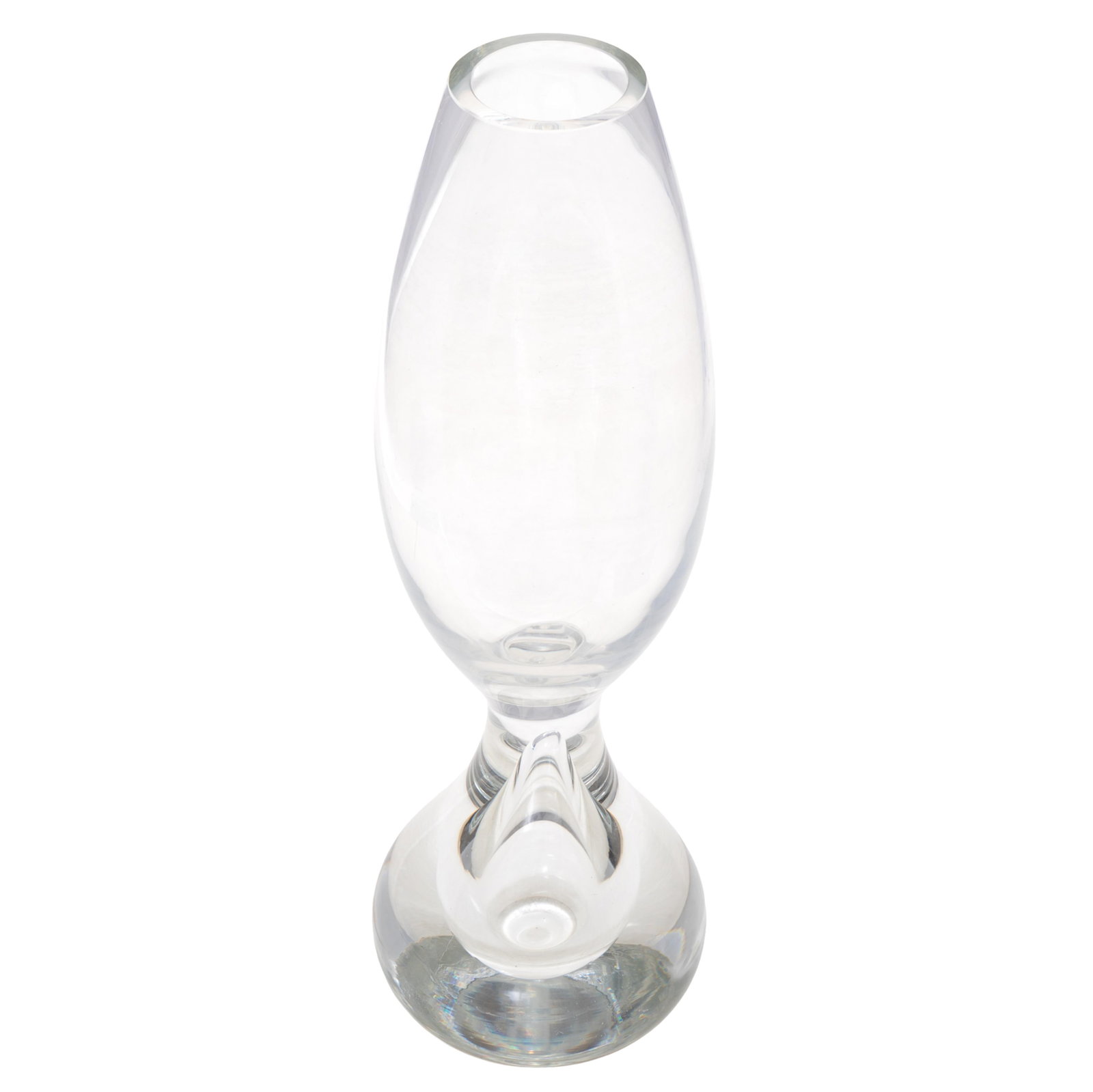 Mid Century Modern Glass Vase: Mid Century Modern Glass Vase Indistinct signature, attributed to Johansfors Glasbruk. 13 1/2in (34cm) h.