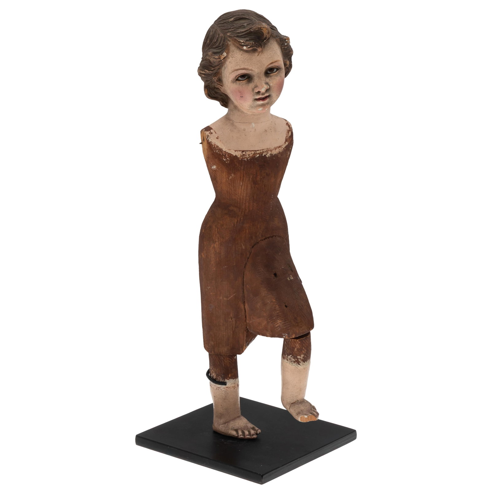 Cathy Rose Sculpture: Cathy Rose Sculpture 'Santos Baby Jesus' 16in (41cm) h base 6in (15cm) sq. Smooth porcelain faces and figures mixed with textured found objects are the signature of Rose’s sculptures. The