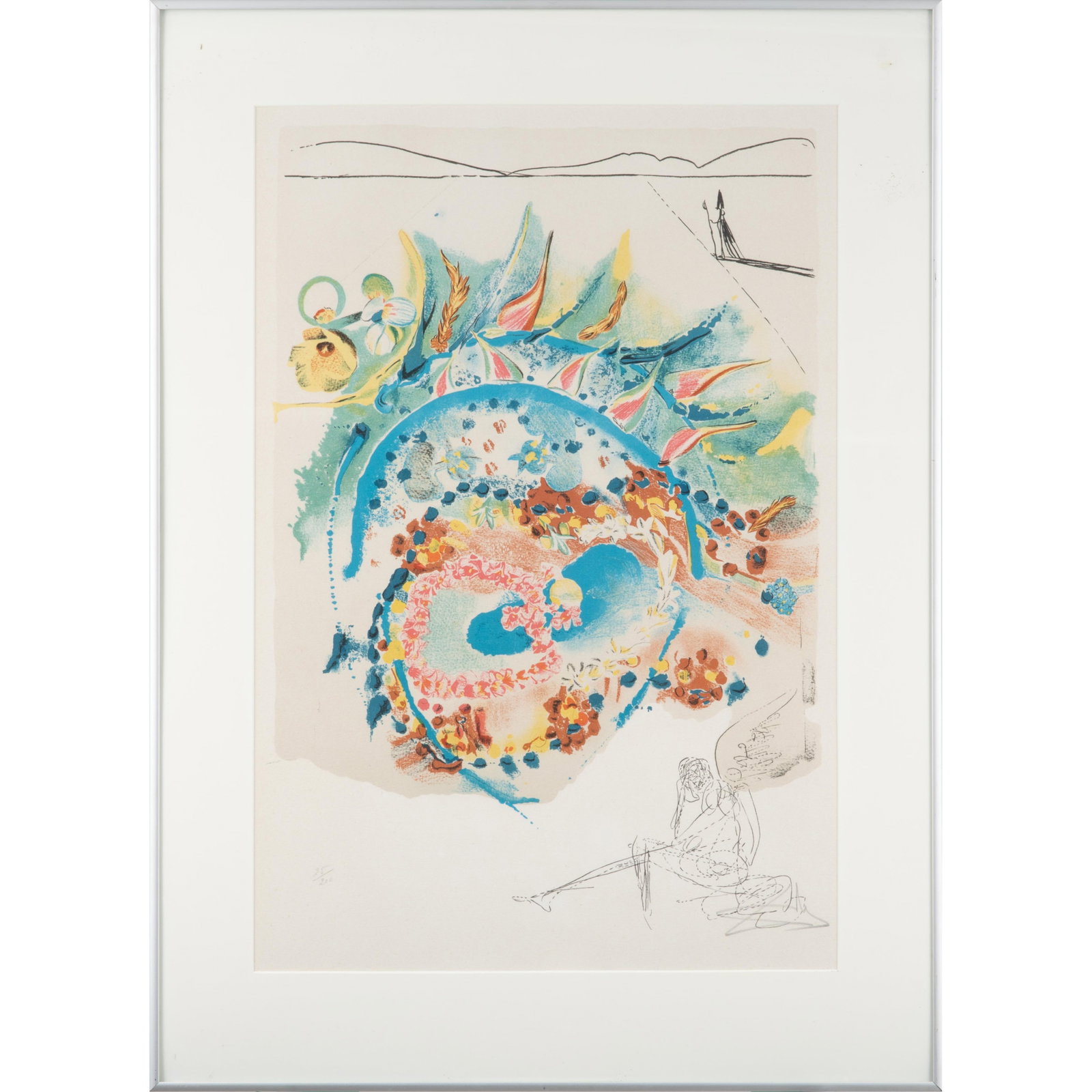 After Salvador Dali (Spanish, 1904-1989): After Salvador Dali (Spanish, 1904-1989) Lei, from Hawaii Suite, circa 1973. Offset color lithograph on wove paper, signed in pencil, numbered 25/200, with margins, framed. 24 x 16in. (61 x 40.5cm).