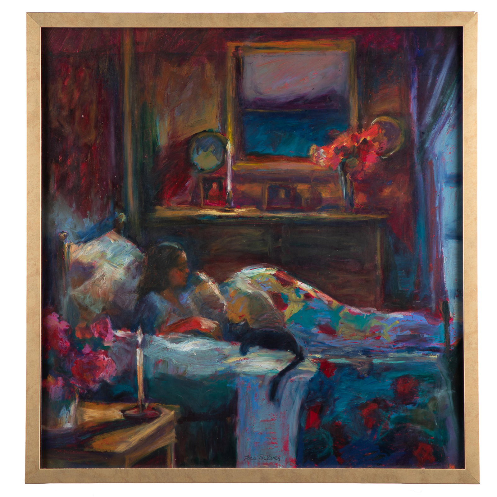 Lois Silver (American, b. 1950): Lois Silver (American, b. 1950) Reclining Figure. Oil on board, signed in pencil (lower center), framed. 23 x 22in. (58.5 x 56cm). 24 1/2 x 23 1/2in. (62.2 x 59.7cm/frame). Provenance: Lisa Harris Gal