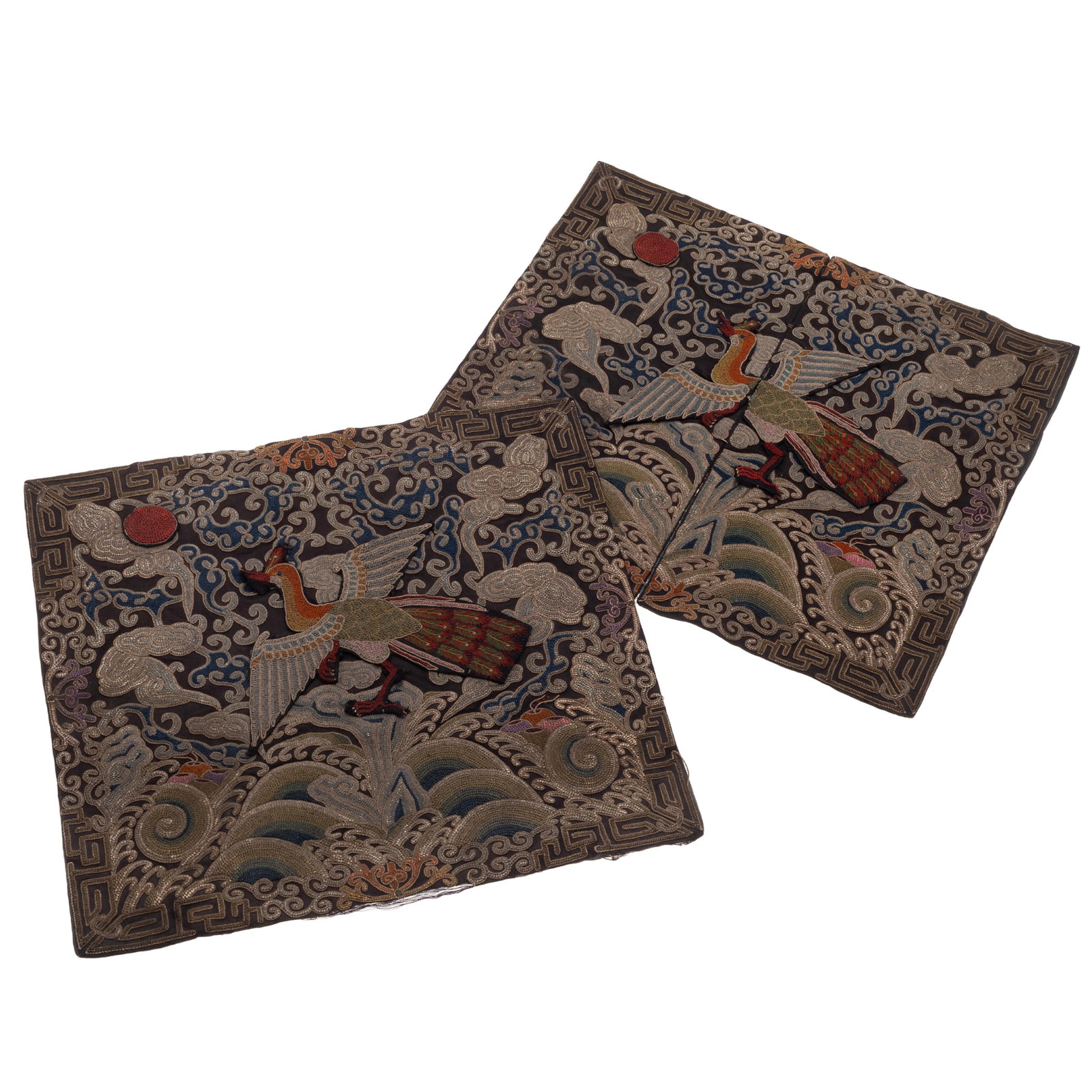 A Pair of Chinese Embroidered Rank Badges. (1 of 4)