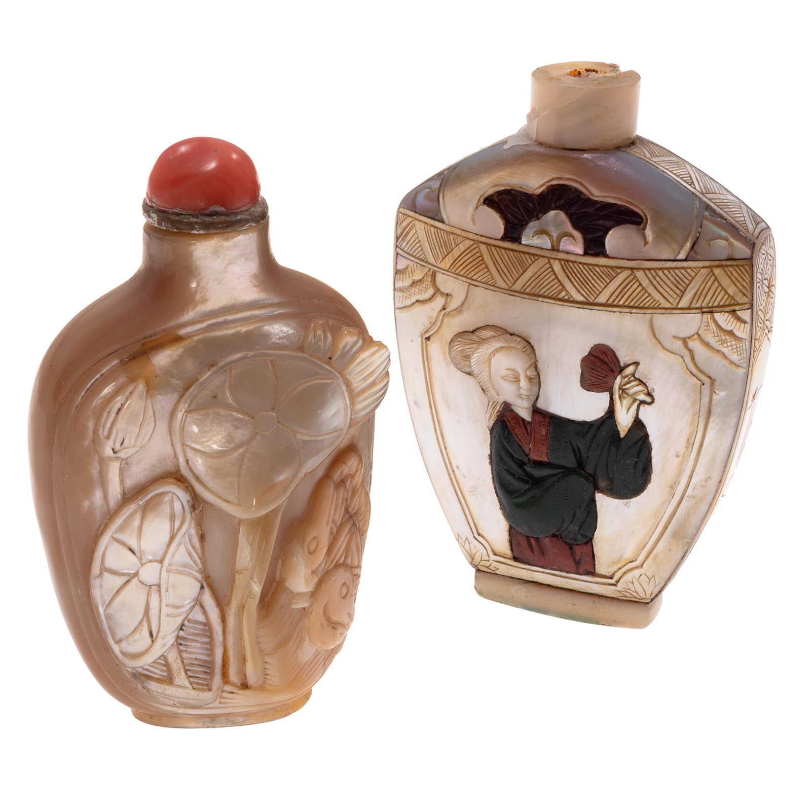 Pair of Mother of Pearl Snuff Bottles (1 of 8)