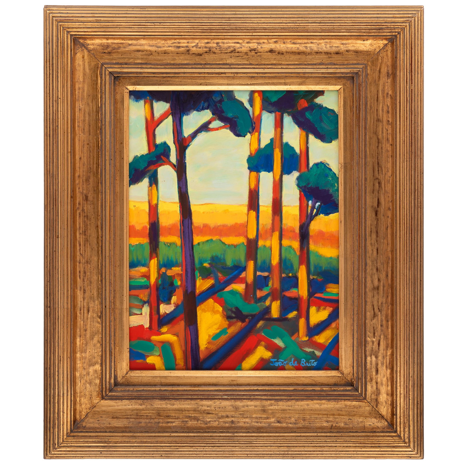 Joao de Brito (Portuguese/American b. 1958): Joao de Brito (Portuguese/American b. 1958) 'Reflections' Oil on canvas Signed l/r and verso 16in. x 12in (41cm. x 31cm) Framed: 25in. x 21in (64cm. x 54cm)