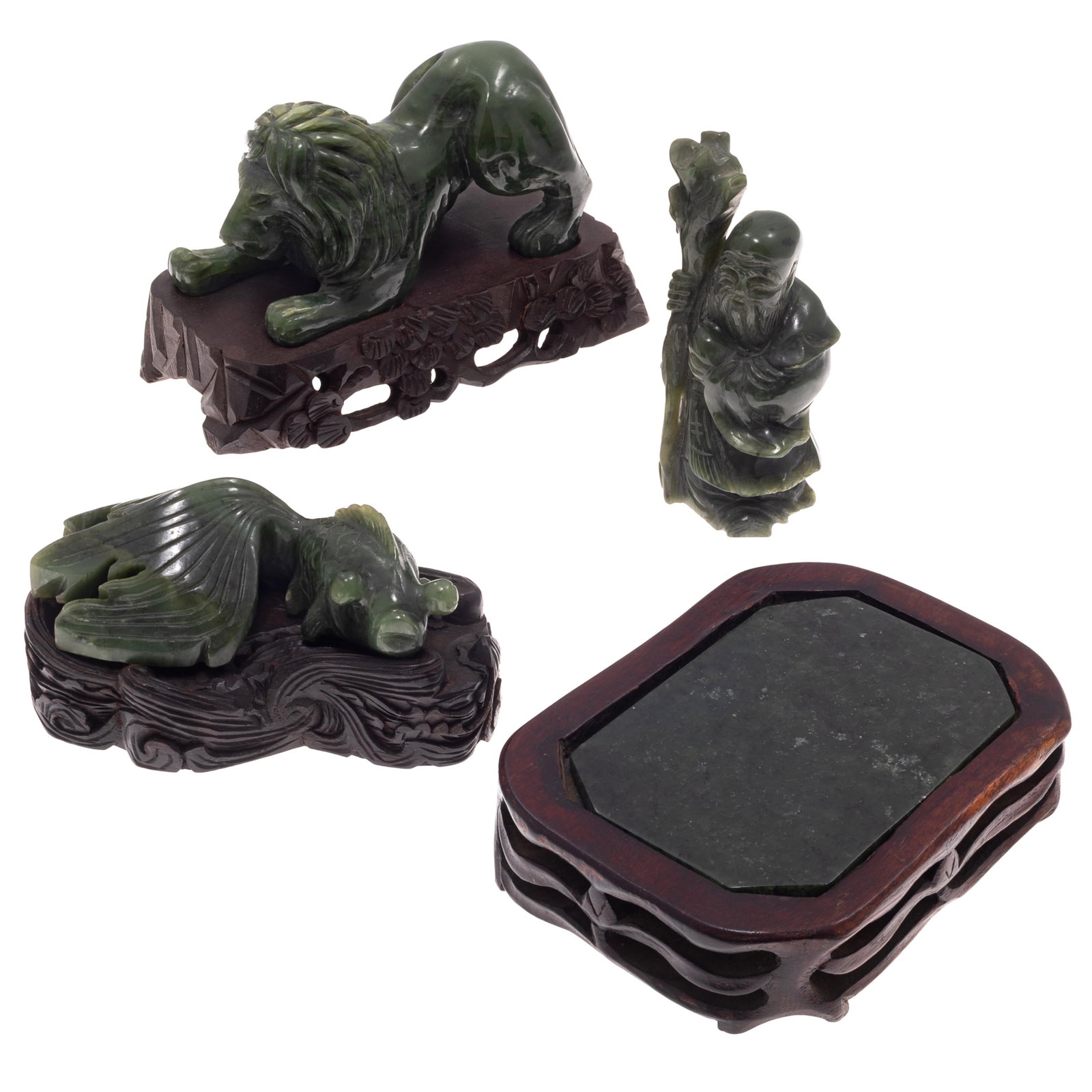 Four Chinese Jade and Hardstone Carvings. (1 of 5)