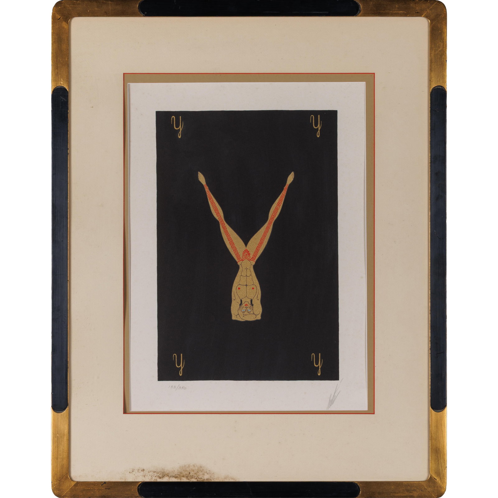 Erte (Romain de Tirtoff) (Russian/French, 1892-1990): Erte (Romain de Tirtoff) (Russian/French, 1892-1990) Y, from The Alphabet, 1976. Color screenprint and lithograph on paper, signed in pencil, numbered 188/350, published by Atelier Gourdon, Atelier Ar