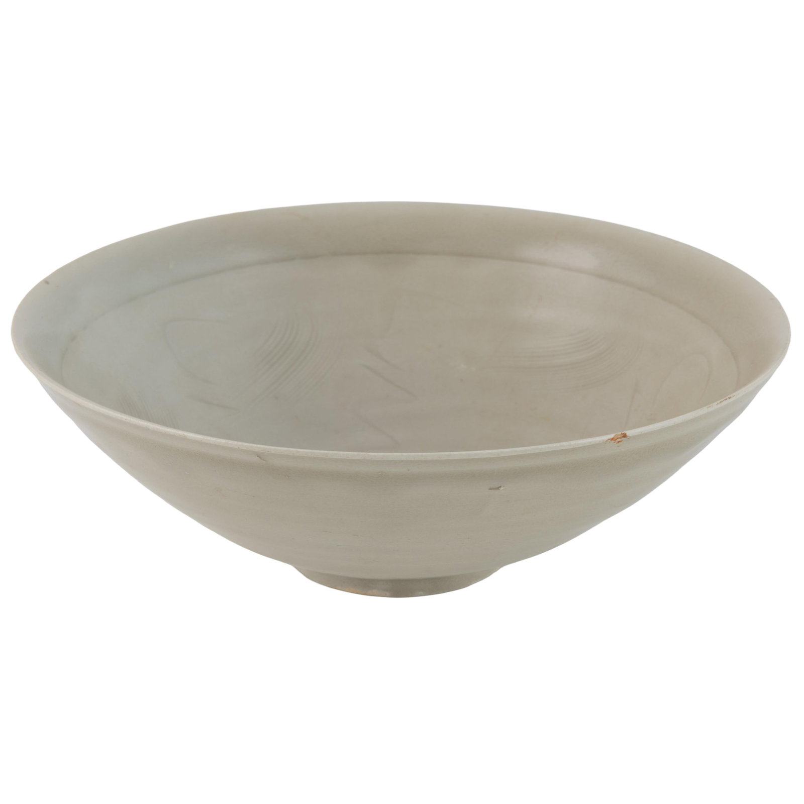 Northern Song Ding Ware Bowl: Northern Song Ding Ware Bowl Cream glazed incised decorated bowl, 2 1/2in (7cm) h. 7 1/2in (19cm) d. Condition: Minor chip at top edge.