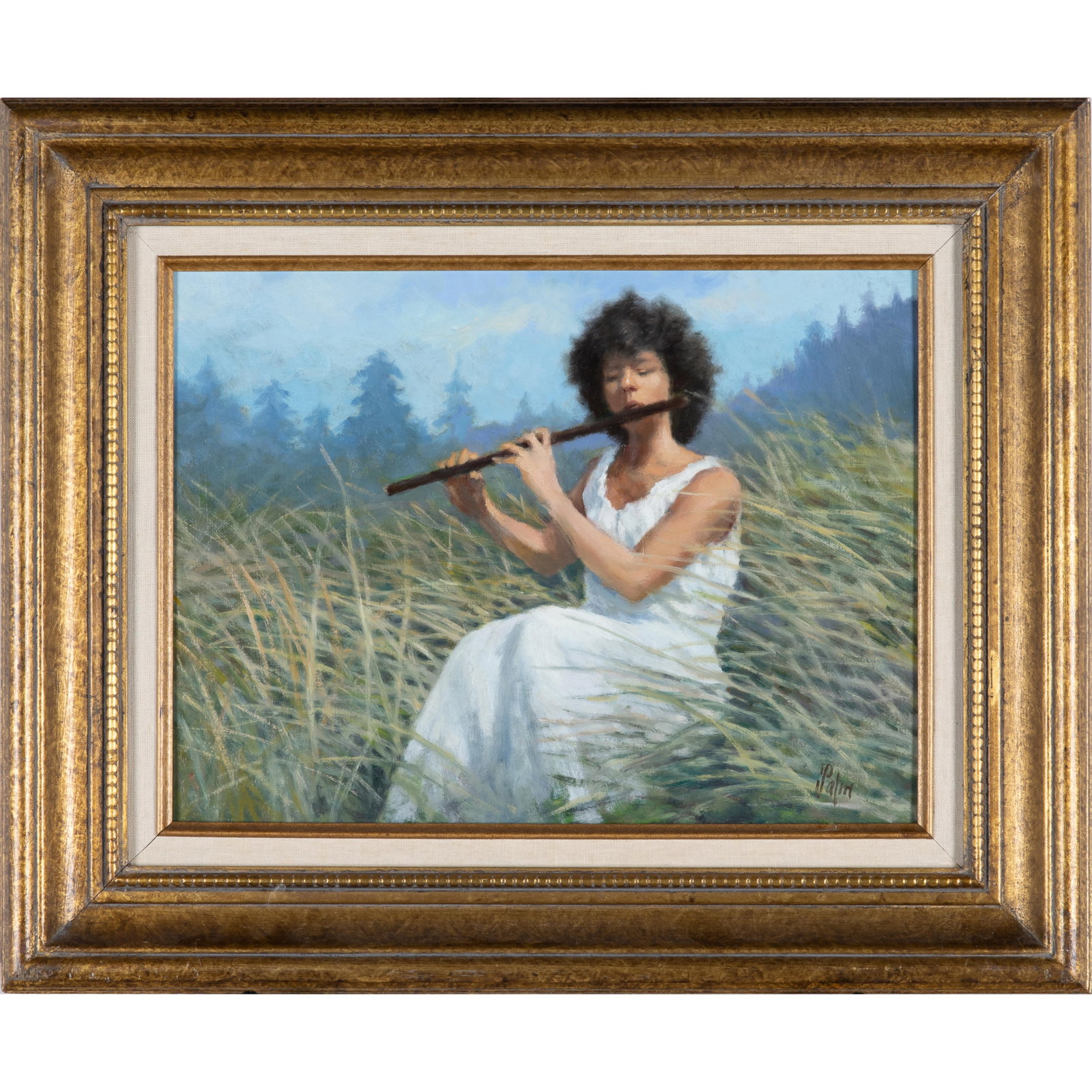 Olaf Palin (American, 1935-2000): Olaf Palin (American, 1935-2000) "Rosewood Redwood" Oil on board Signed l/r 12 x 15in. (31 x 38cm). Framed: 19 x 24in. (48 x 62cm). California artist Olaf Palm has long had a fascination with 17th cen