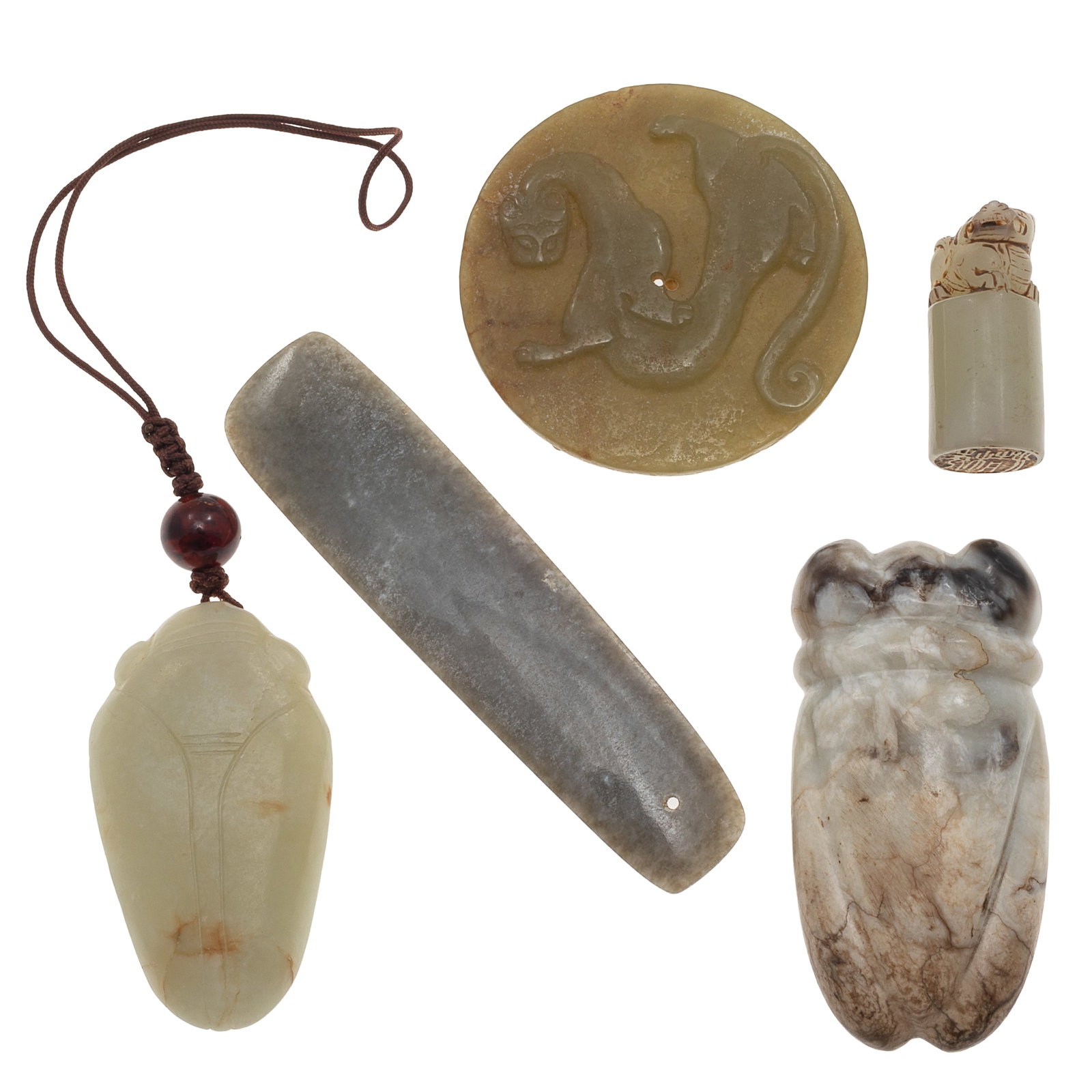 Five Chinese Jade Carvings. (1 of 3)