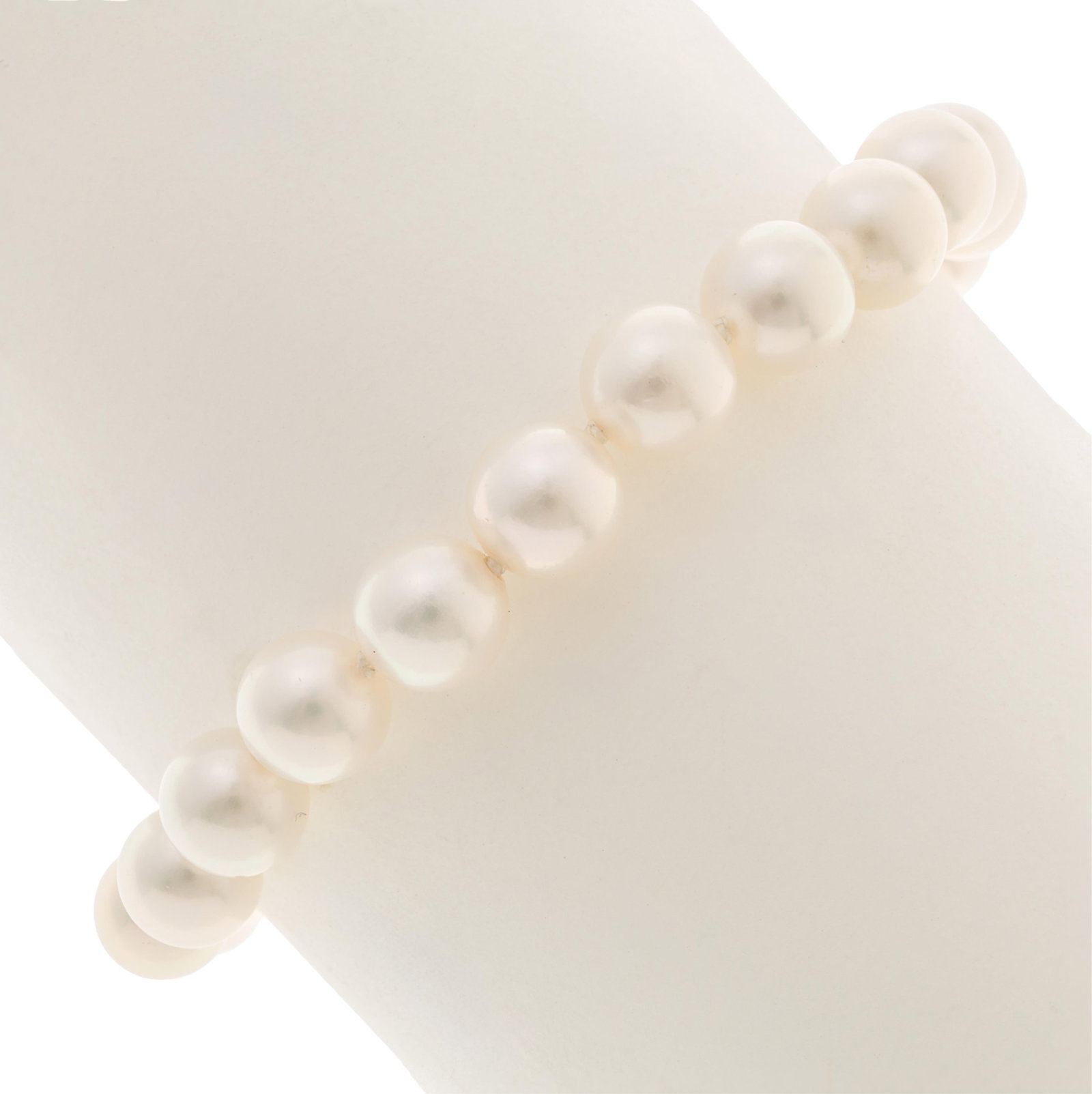 Cultured Pearl, 18k Yellow Gold Bracelet, Mikimoto: Cultured Pearl, 18k Yellow Gold Bracelet, Mikimoto Composed of twenty round cultured pearls, each measuring approximately 7.5 mm, completed by an 18k yellow gold hook and box clasp forming a 7 inch br