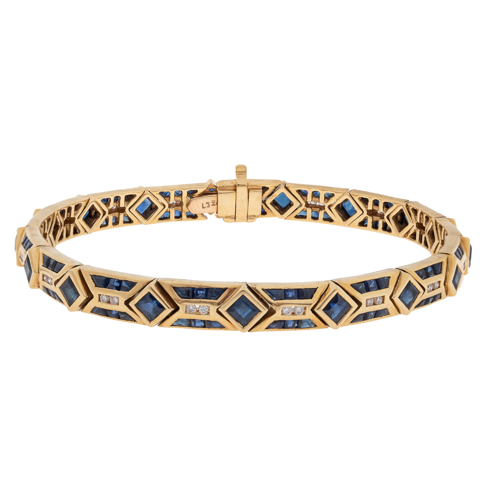 Diamond, Sapphire, 18k Yellow Gold Bracelet (1 of 6)