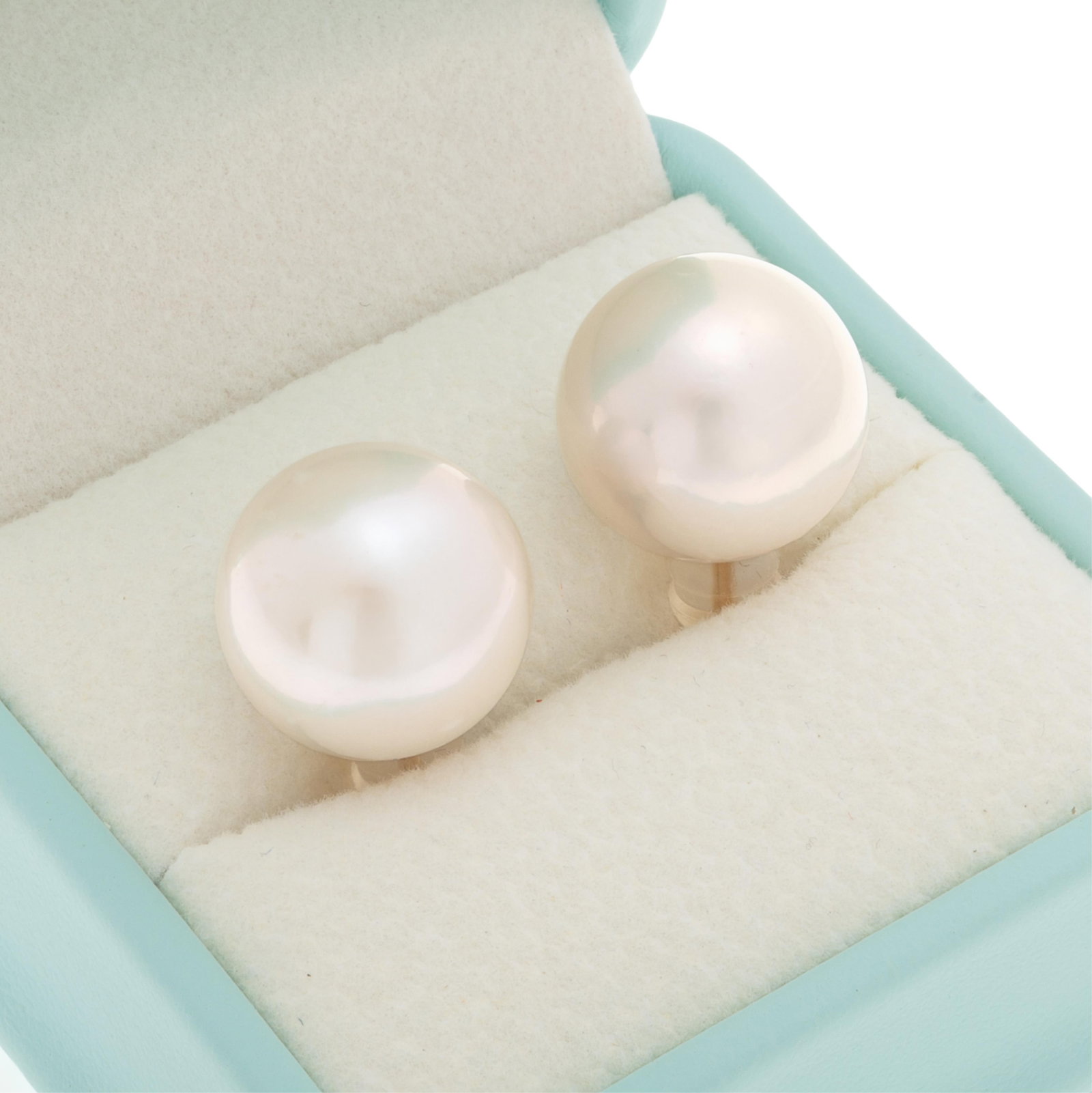 Pair of Cultured South Sea Pearl, 18k Earrings: Pair of Cultured South Sea Pearl, 18k Earrings Each measuring approximately 14.5 mm, set in 18k yellow gold, post-style earring mountings. Gross weight: 9.0 grams.