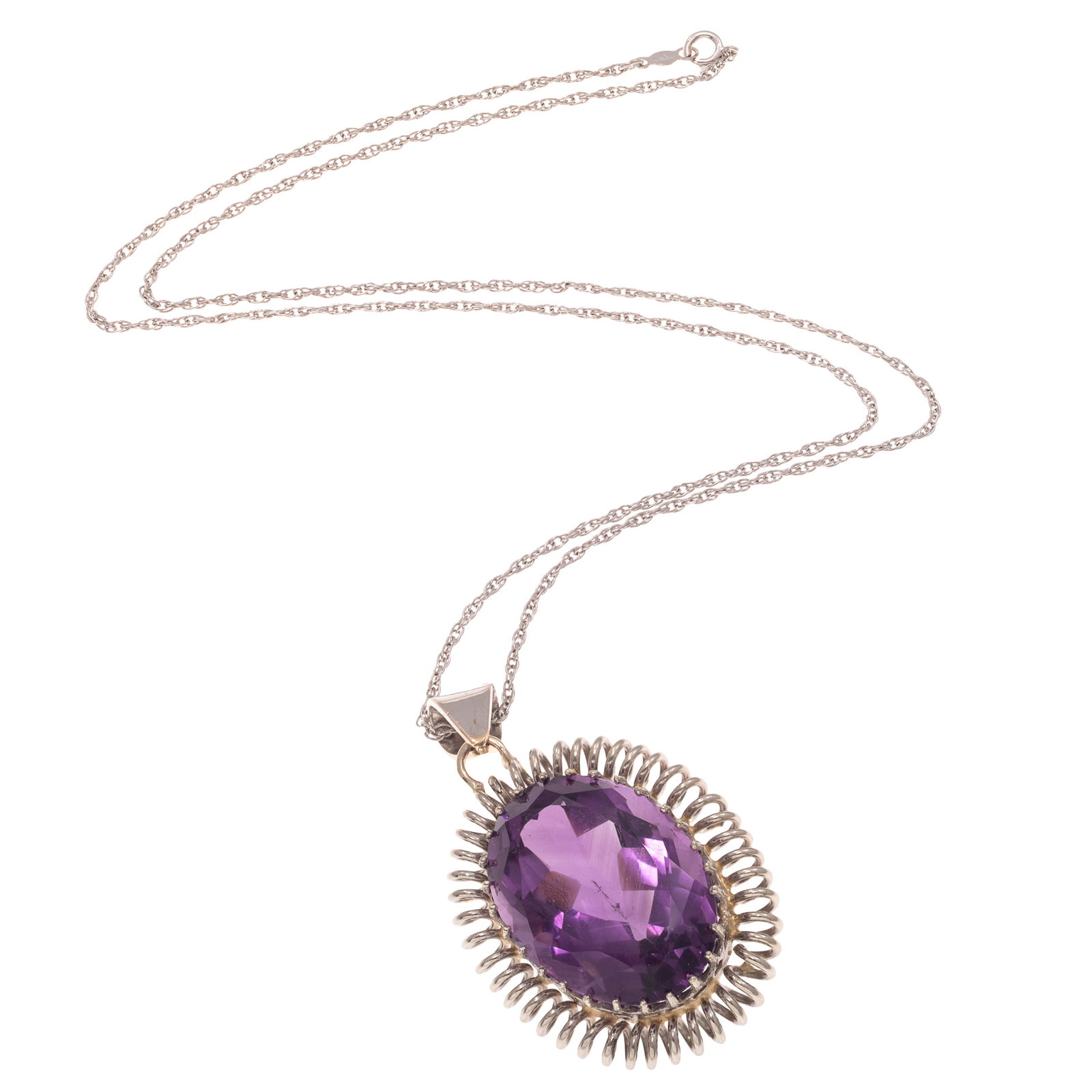 Amethyst, 14k White Gold Necklace (1 of 4)