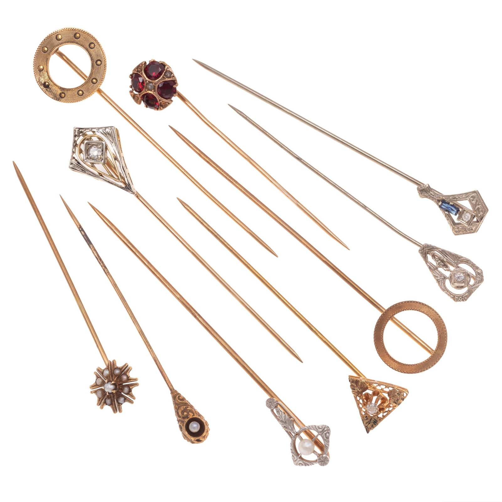 Collection of Ten 14k Stickpins (1 of 3)