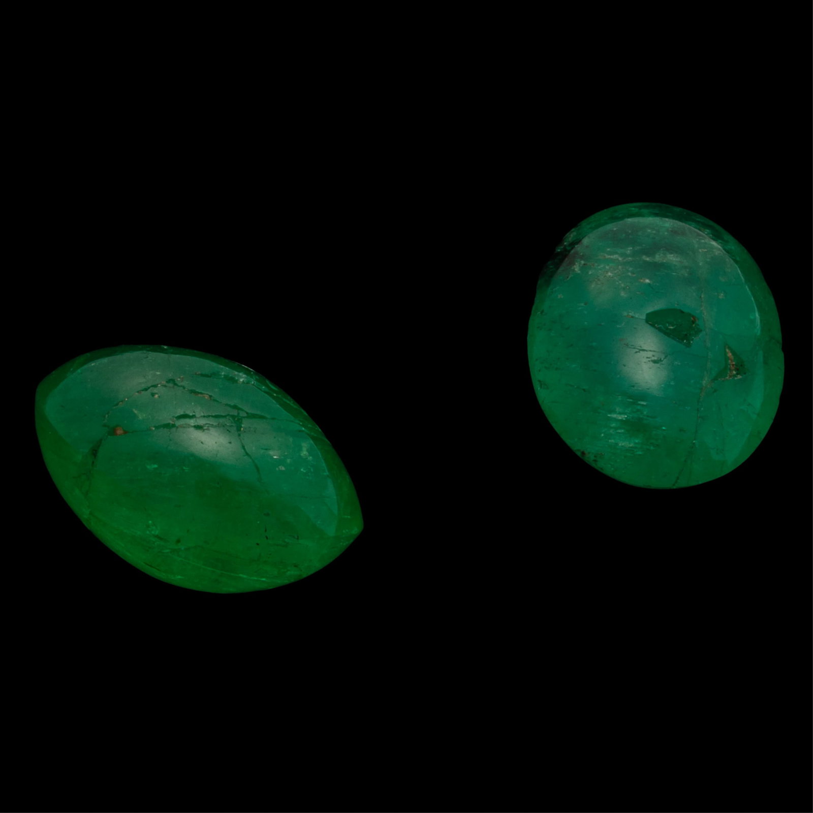 Pair of Unmounted Emerald Cabochons (1 of 3)