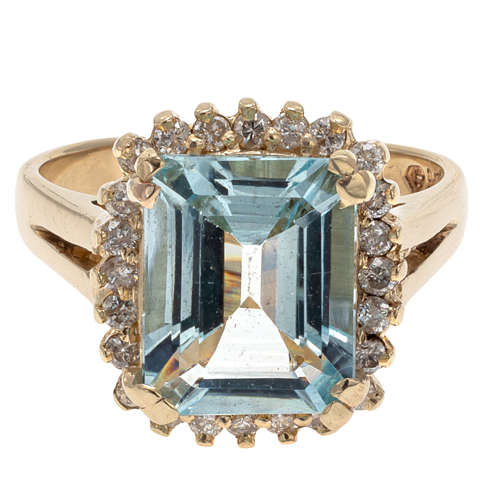 Aquamarine, Diamond, 14k Yellow Gold Ring (1 of 6)