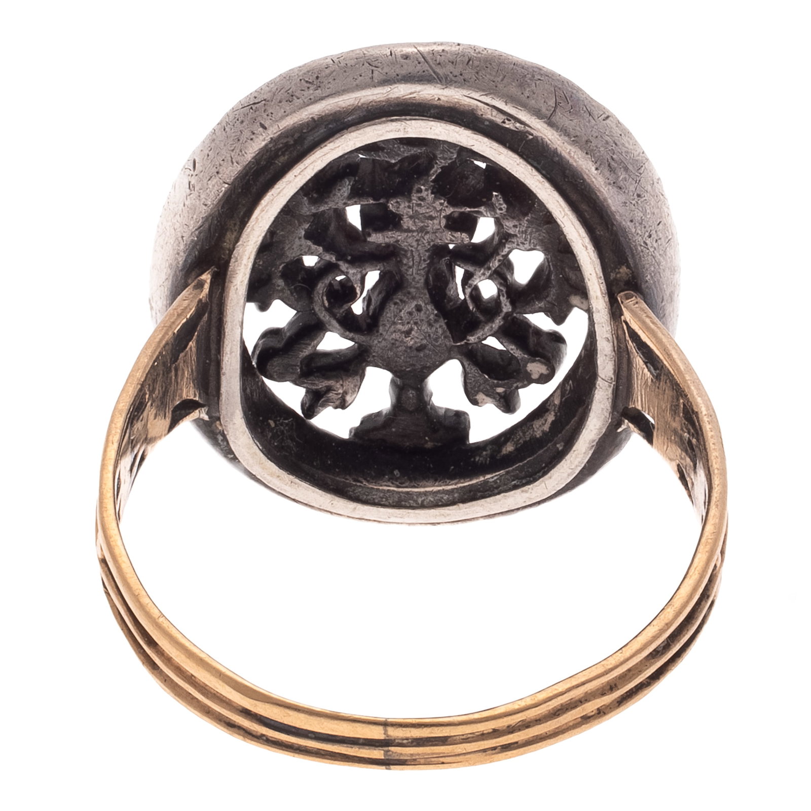 Diamond, Split Pearl, 14k, Silver Giardinetti Ring - 3
