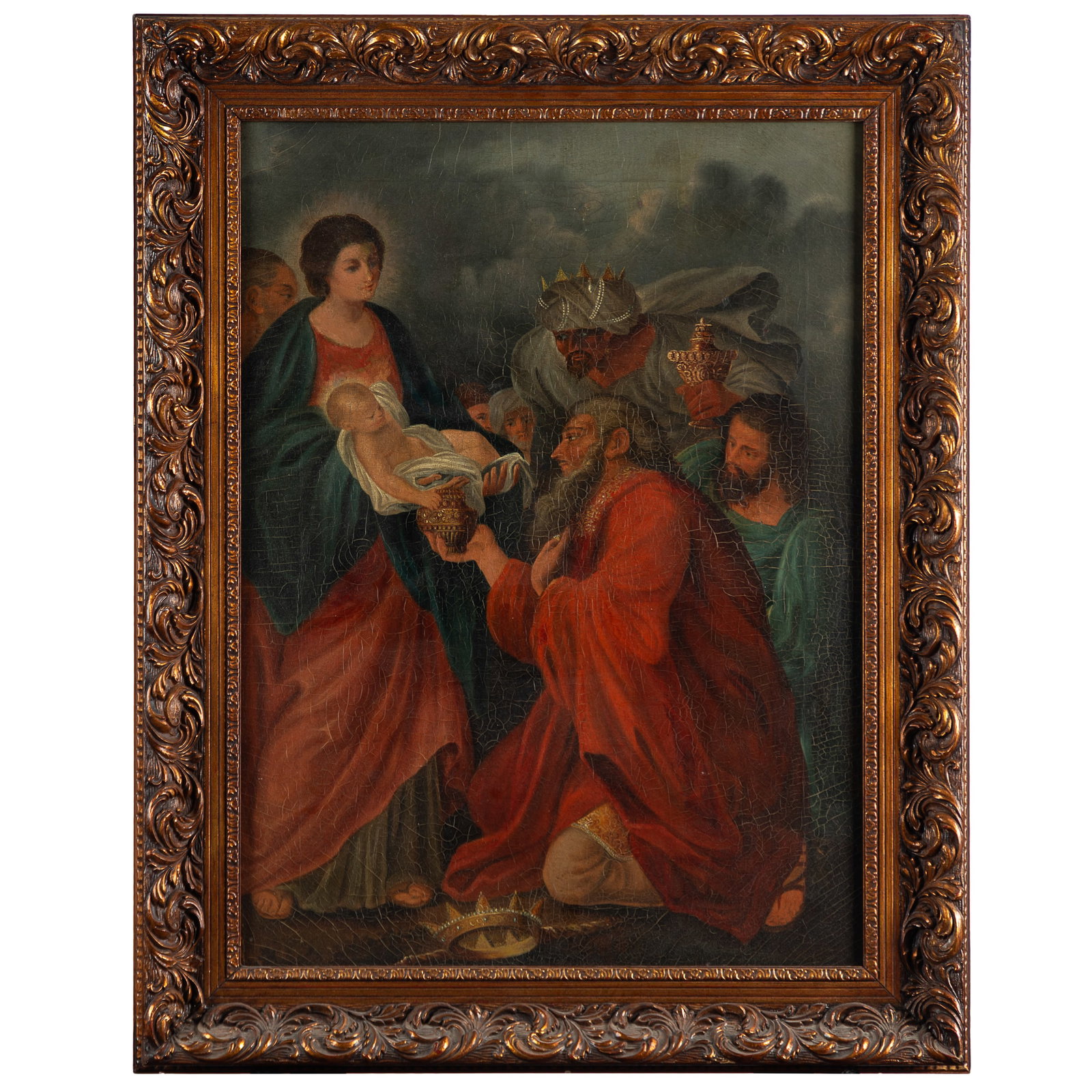 Adoration of the Magi: Adoration of the Magi Late 19th/early 20th century. After a Flemish school painting by Peter Paul Rubens. oil on canvas unsigned 24in, x 17in (62acm. x 43cm) Framed 30in. x 23in (76cm. x 59cm) Conditi