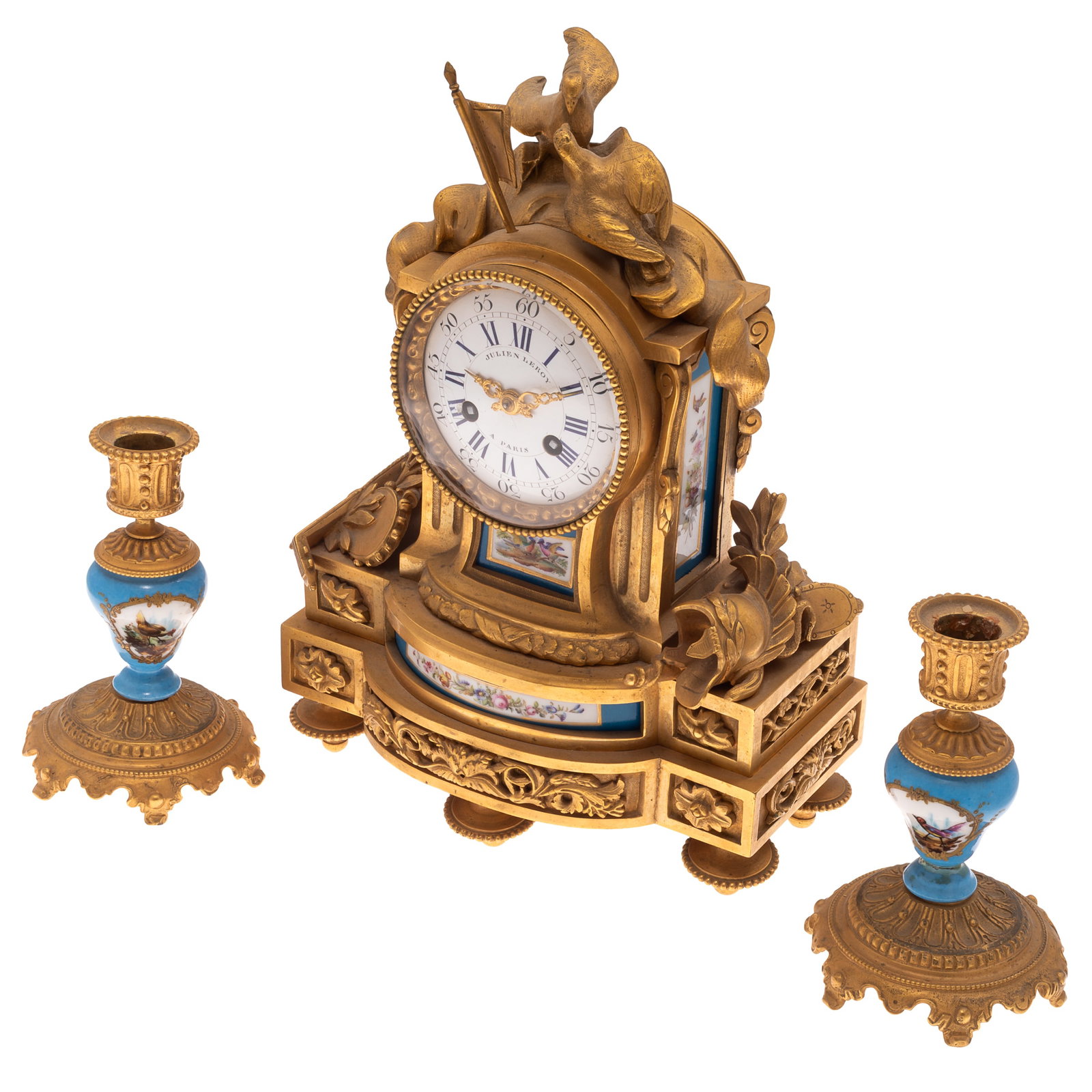 Napoleon III Bronze Clock Garniture (1 of 9)