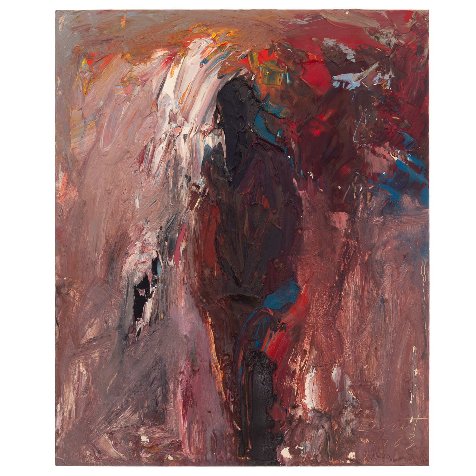 Charles Eckart (American, 20th/21st Century): Charles Eckart (American, 20th/21st Century) Abstract Standing Figure, 1983 Oil on illustration board, signed and dated (lower right), unframed. 10in x 8in. (25 x 21cm)