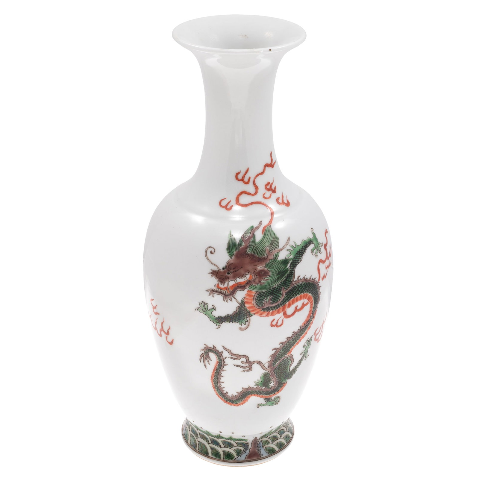 Chinese Famille Verte Dragon Vase (1 of 6)