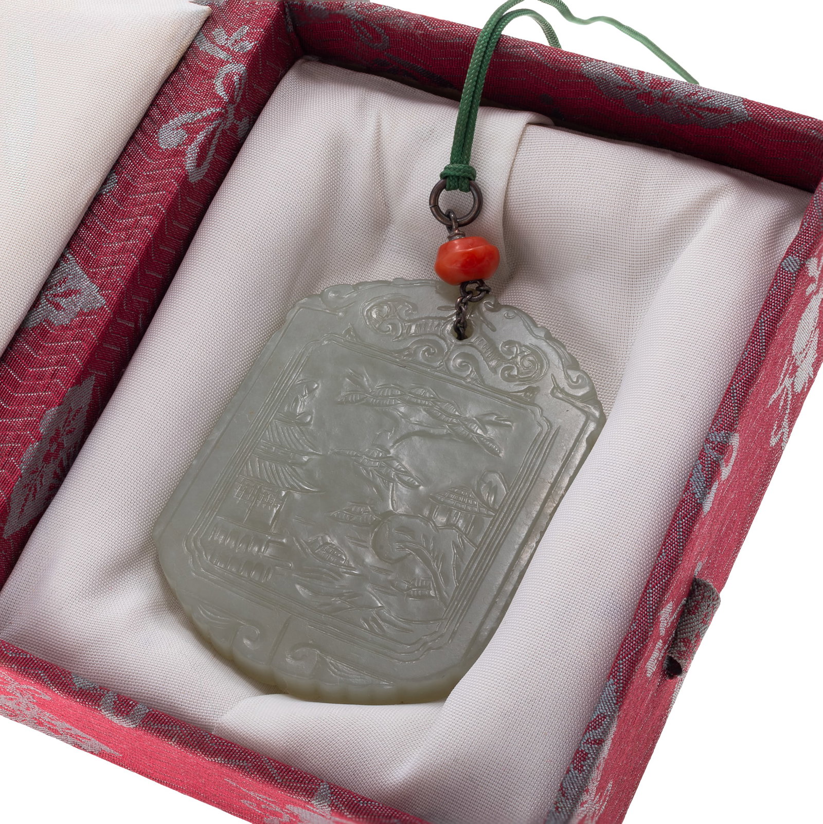 Chinese Carved Jade Plaque in the Style of Zigang (1 of 4)