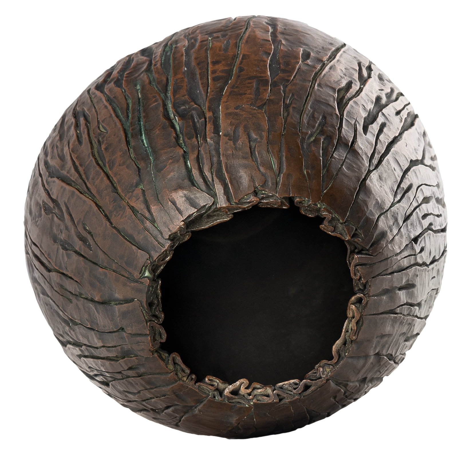 Hammered Copper Pleated Vase - 5