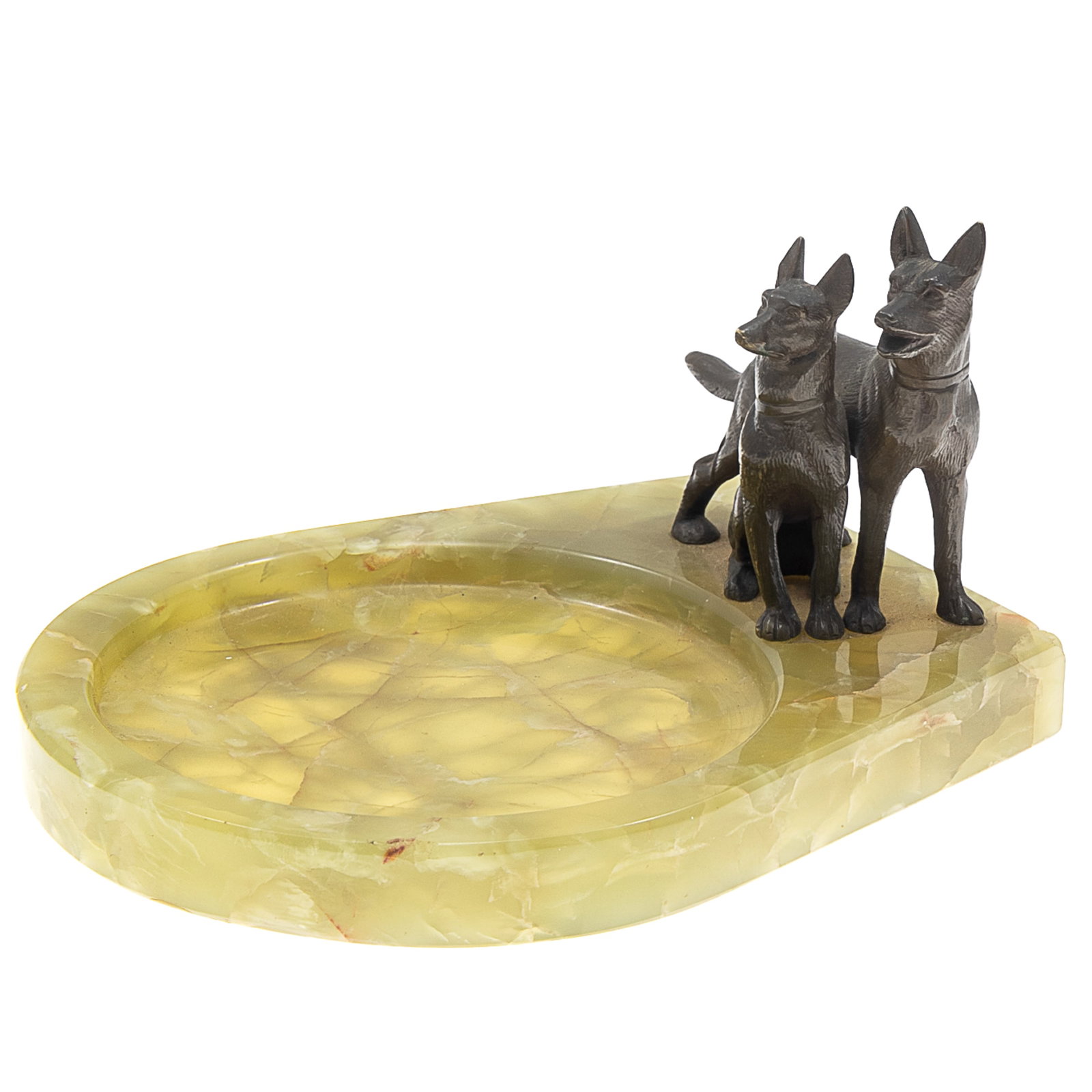 German Art Deco Onyx German Shepherd Pin Tray (1 of 3)