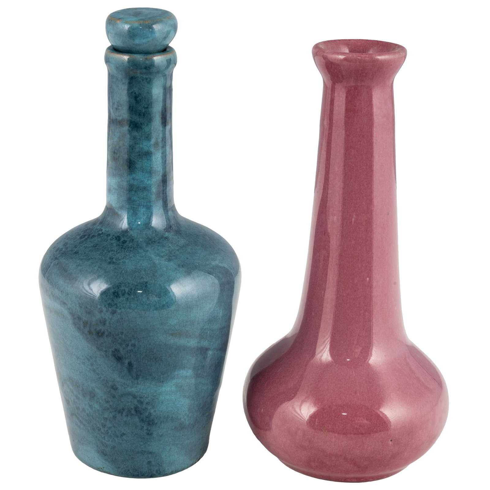 California Faience Bud Vase and Stoppered Vase (1 of 6)