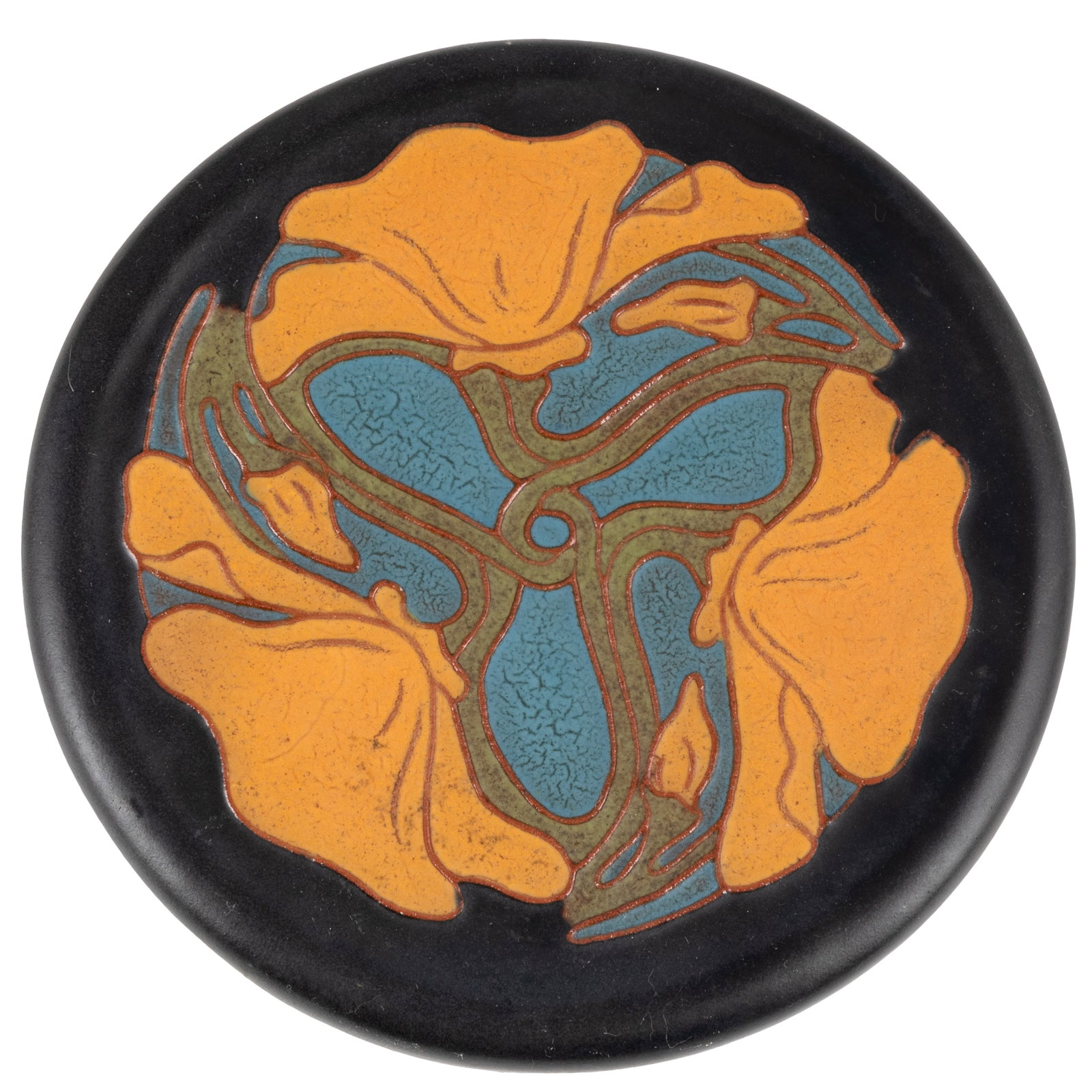California Faience Pottery Tea Tile (1 of 3)