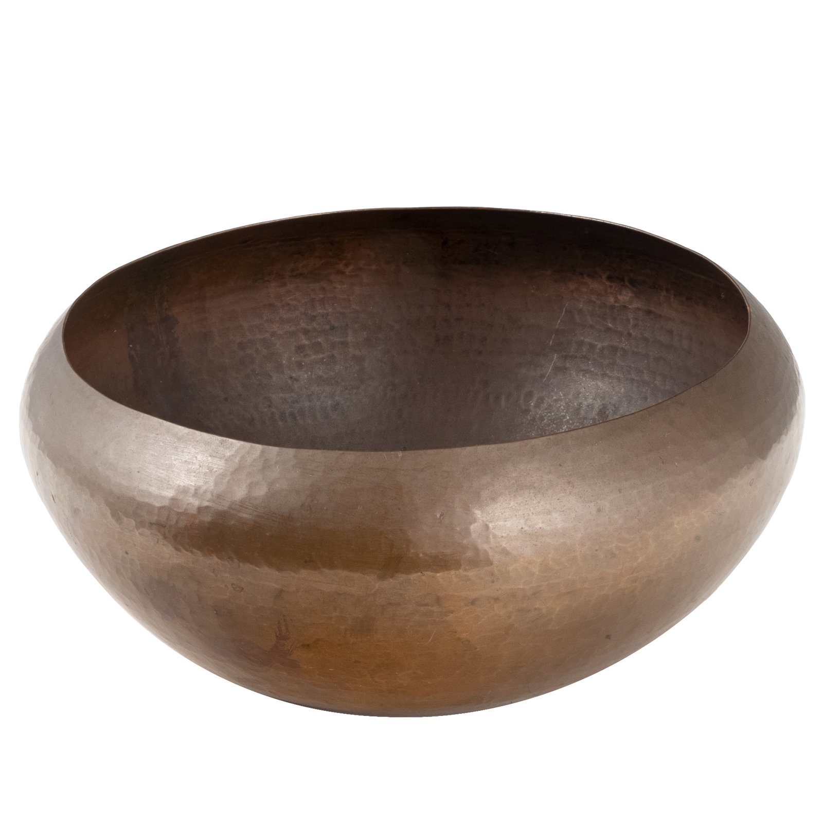Dirk Van Erp Hammered Copper Bowl: Dirk Van Erp Hammered Copper Bowl Dirk Van Erp (1860 - 1933) hammered copper bowl. Impressed open-box windmill mark to underside 'Dirk Van Erp.' USA c. 1913 - 1915 4in. x 10in (10cm. x 25 1/2cm)