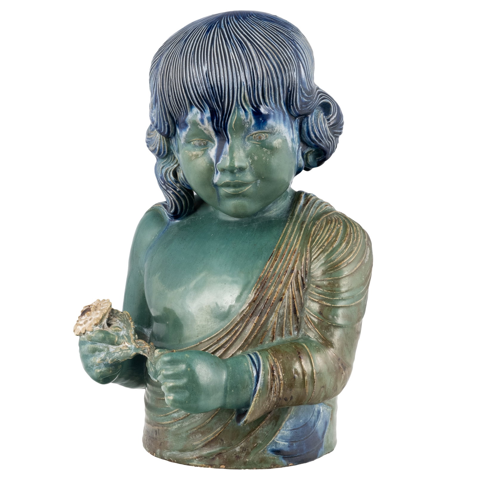Beniamino Benvenuto Bufano (Italian/American, 1898-1970): Beniamino Benvenuto Bufano (Italian/American, 1898-1970) 'Lapiz China Girl'. Glazed ceramic sculpture, unsigned, circa 1930. 16in x 11 1/2in x 11in. (41 x 29 x 28cm). Provenance: Bufano Society of the