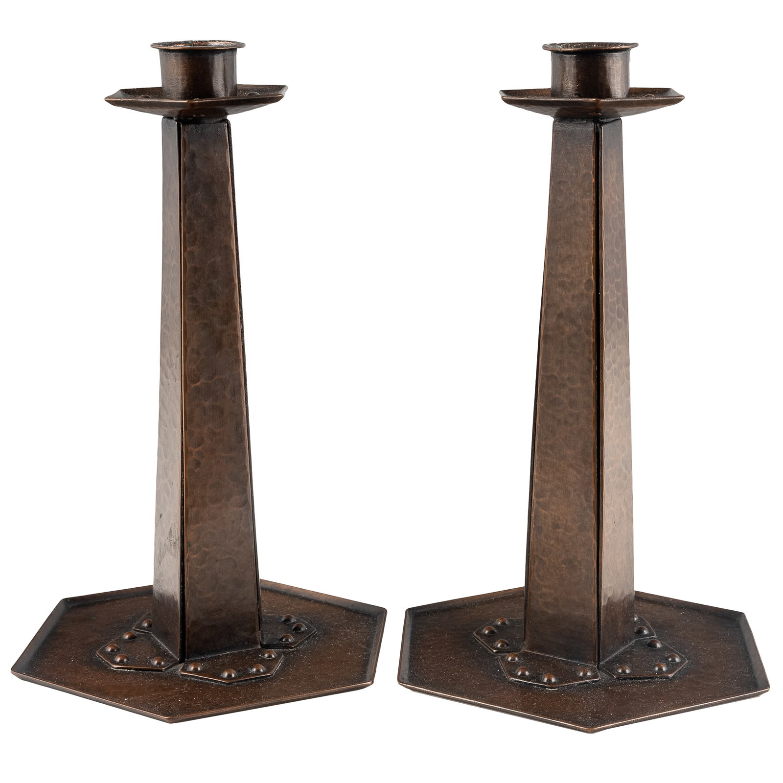 Dirk Van Erp Hammered Copper Candlesticks (1 of 5)