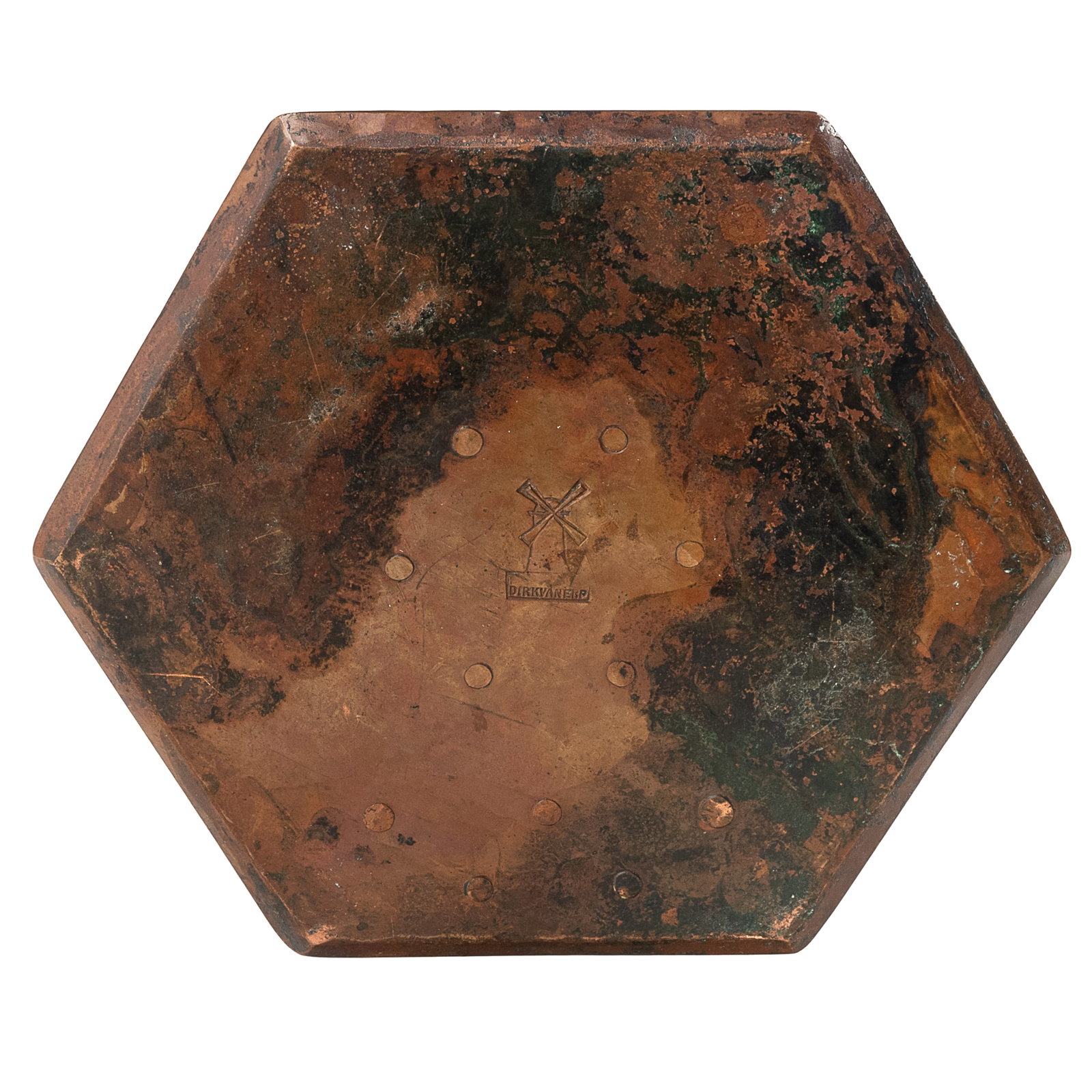 Dirk Van Erp Hammered Copper Candlestick - 4
