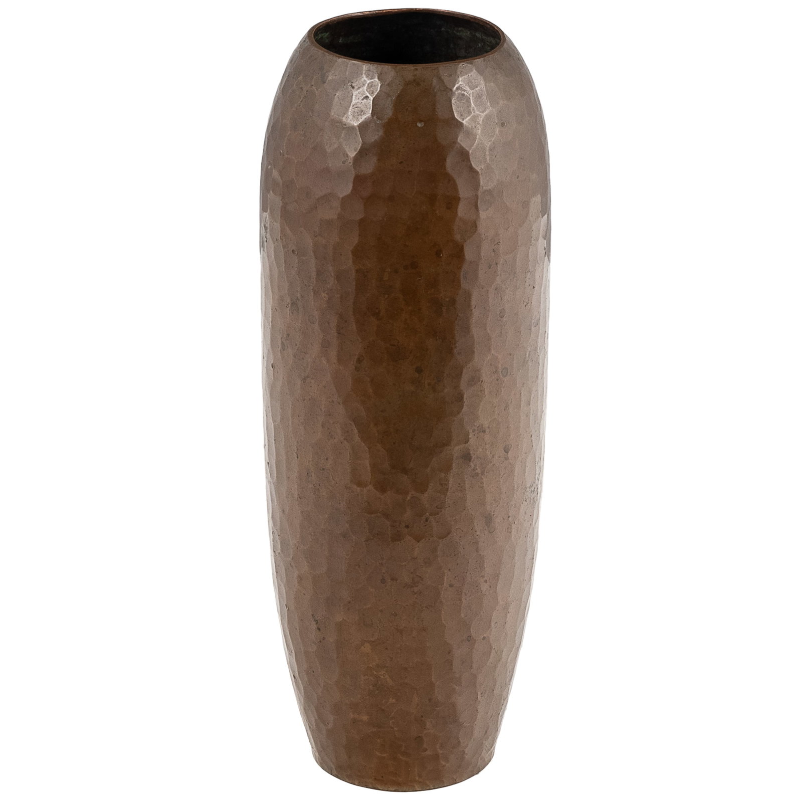 Armenac (Armen) Hairenian Hammered Copper Vase: Armenac (Armen) Hairenian Hammered Copper Vase Armenac (Armen) Hairenian (San Francisco, CA) hammered copper bullet-form vase. Impressed early mark 'A. Hairenian San Francisco' to underside. Circa