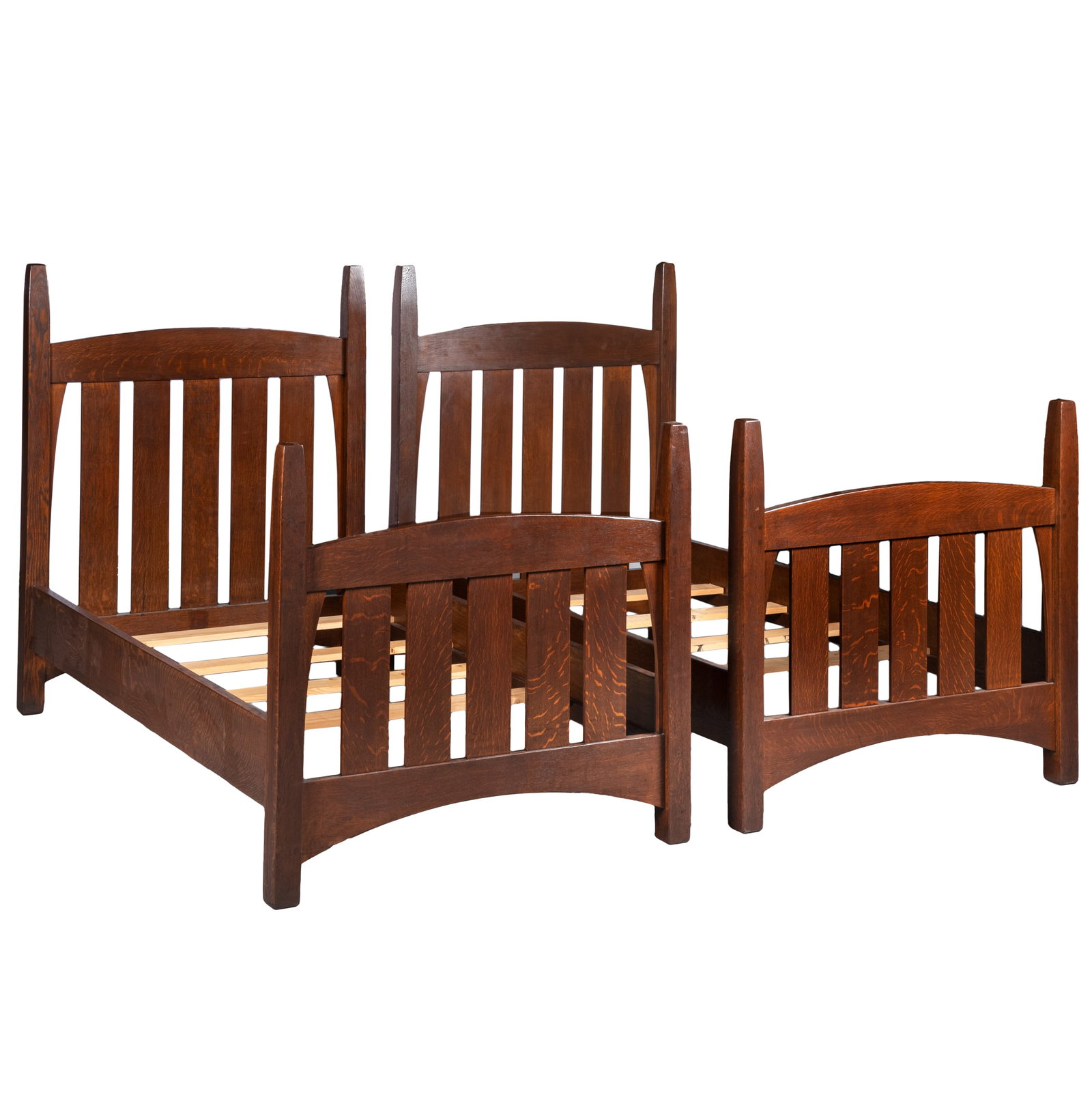 Pair of Gustav Stickley Twin Beds (1 of 9)
