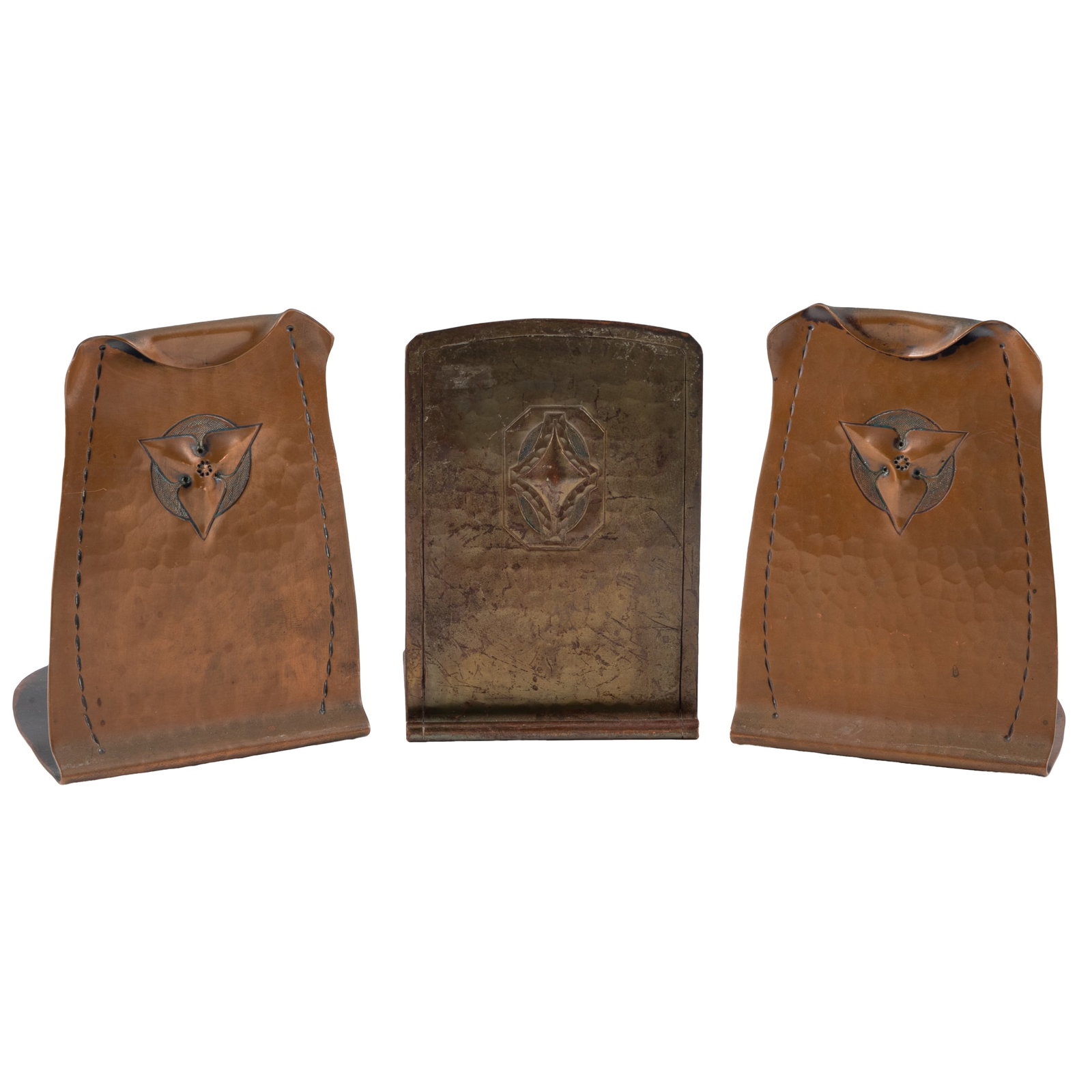 Roycroft Hammered Copper Bookends (1 of 4)