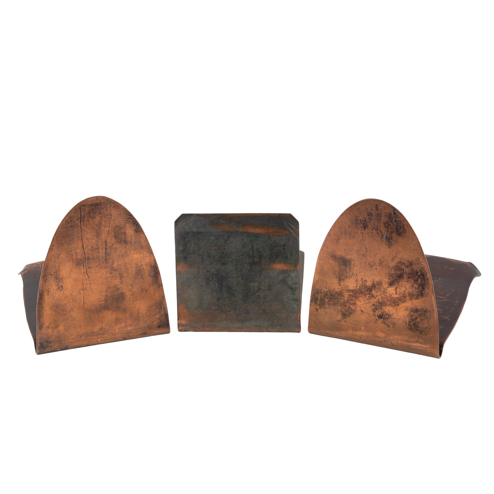 Roycroft Hammered Copper Bookends - 3
