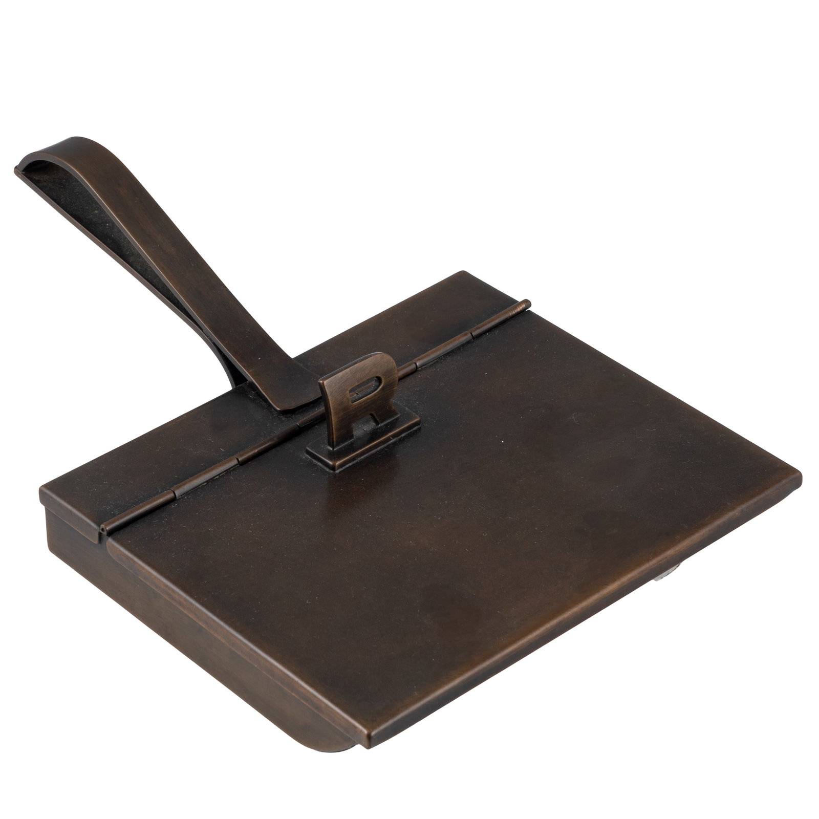 Dirk Van Erp Silent Butler: Dirk Van Erp Silent Butler Dirk van Erp (1860 - 1933) silent butler, the lid handle formed as a capital 'R'. Impressed open-box windmill mark to underside 'Dirk Van Erp', with 'San Francisco' and 'Han