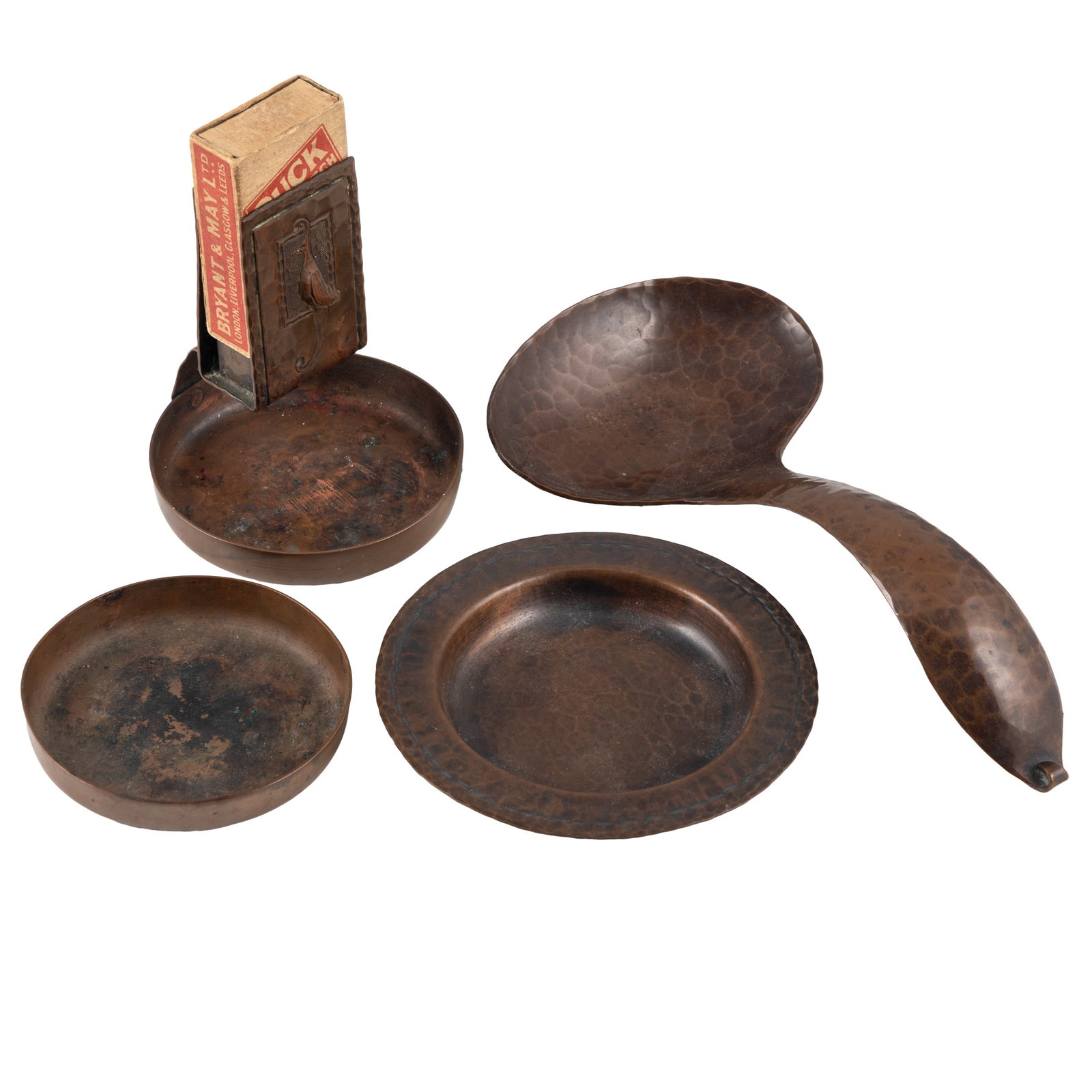 Roycroft Hammered Copper Ladle, Pin Tray & Ashtray (1 of 4)