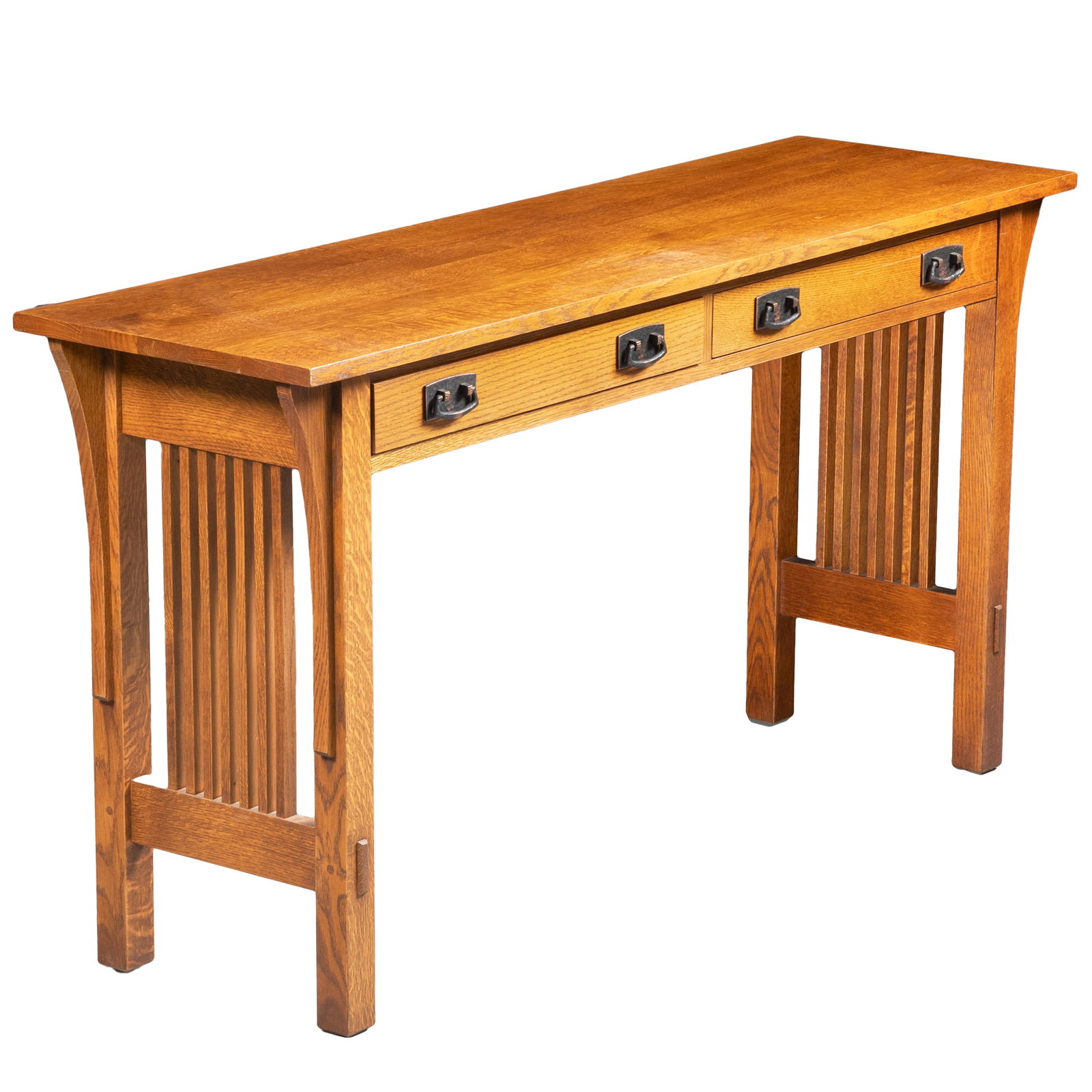 Stickley Mission Collection Oak Two Drawer Console Table (1 of 4)
