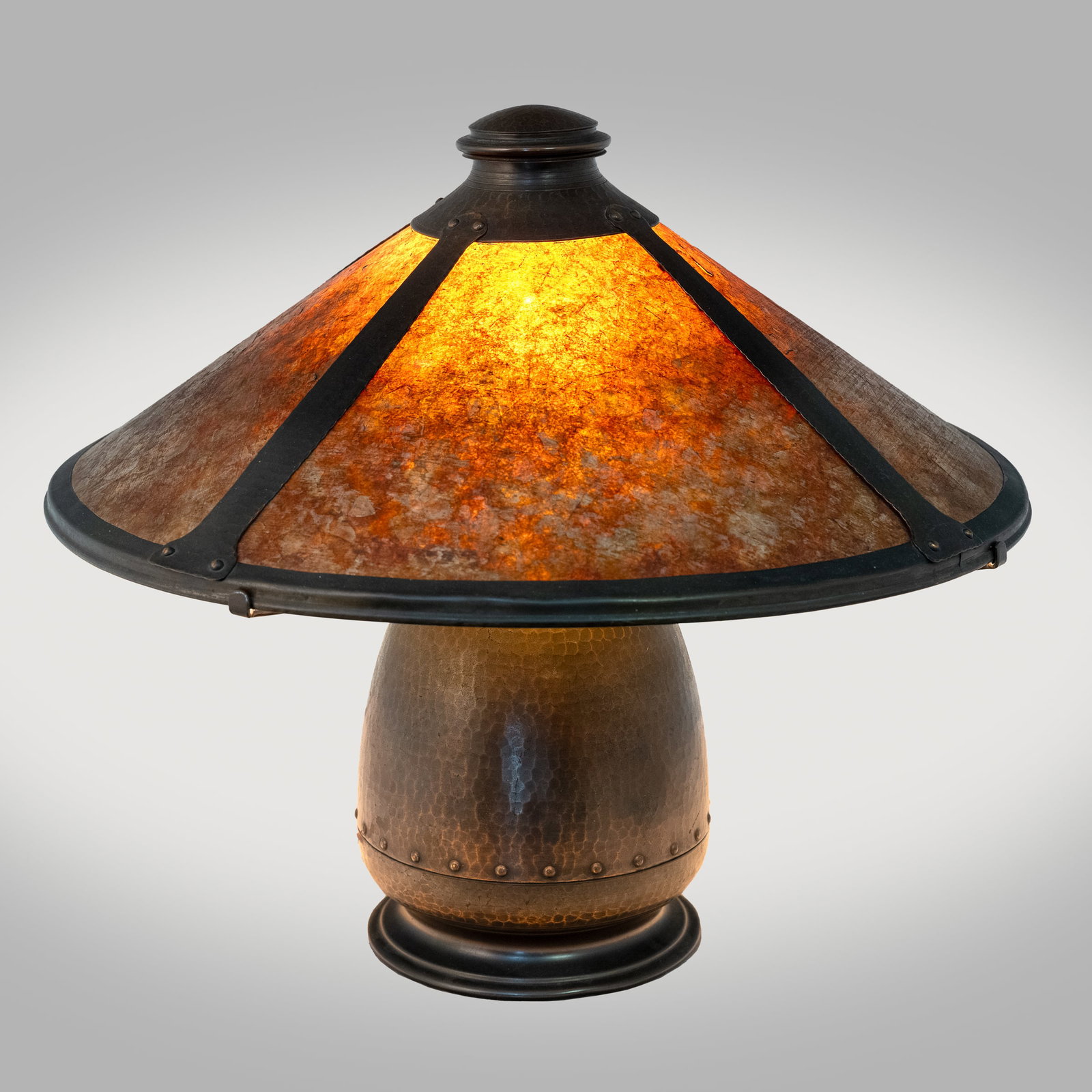 Old Mission Kopper Kraft Table Lamp with Mica Shade (1 of 8)