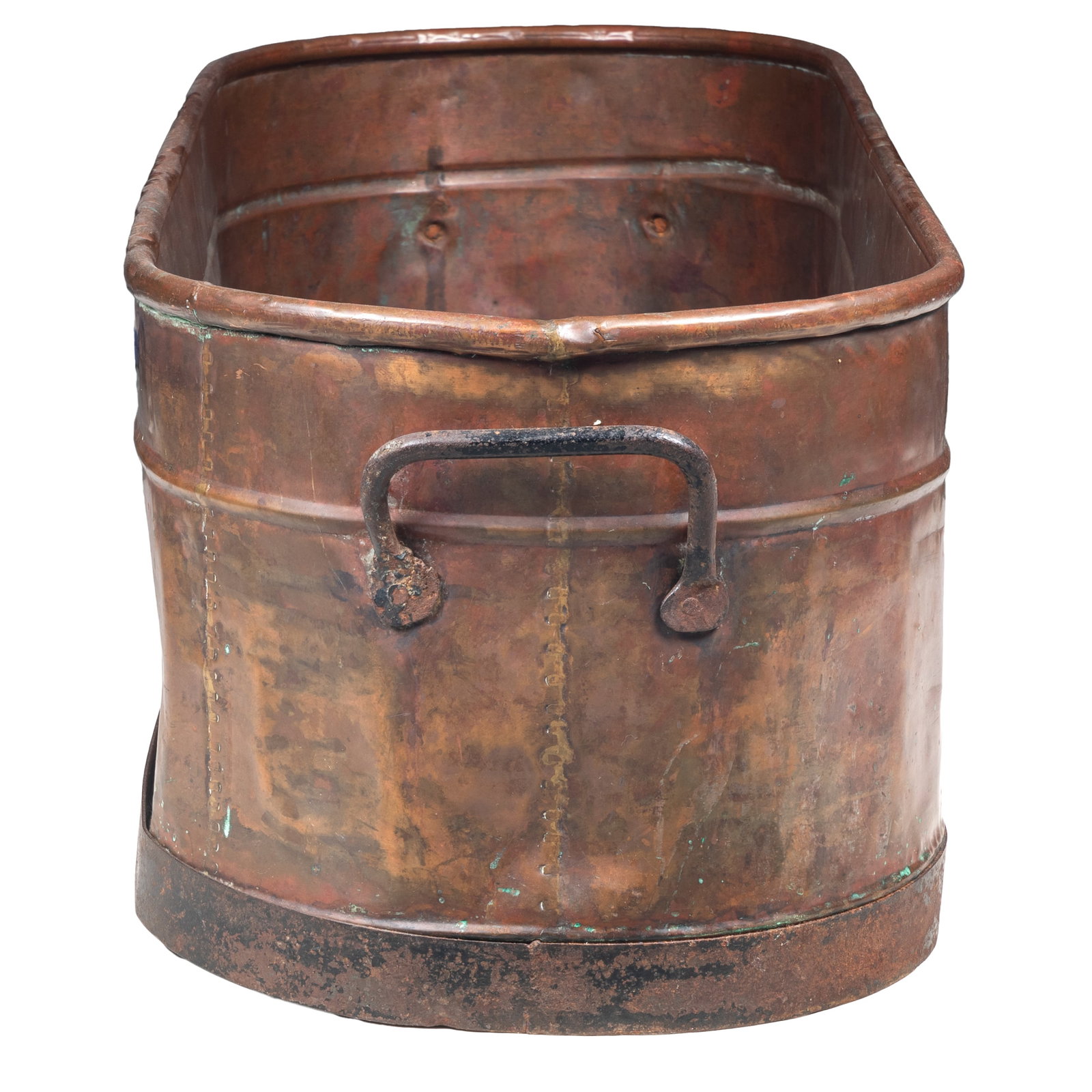 Large Oval Two-Handled Copper Basin - 3