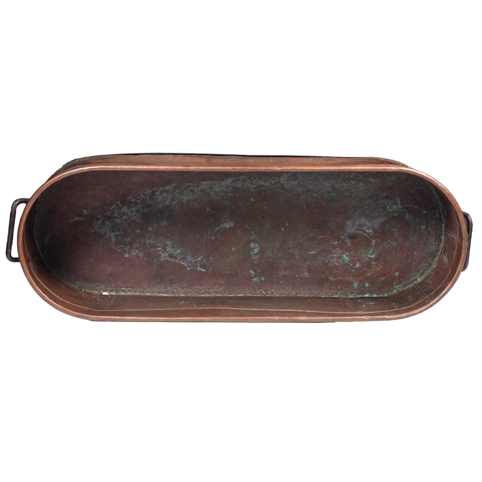 Large Oval Two-Handled Copper Basin - 4