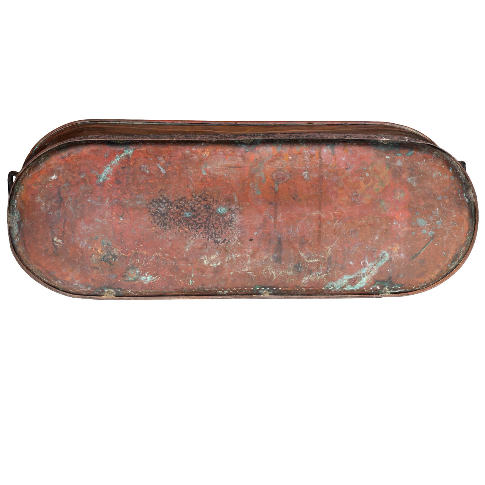 Large Oval Two-Handled Copper Basin - 5