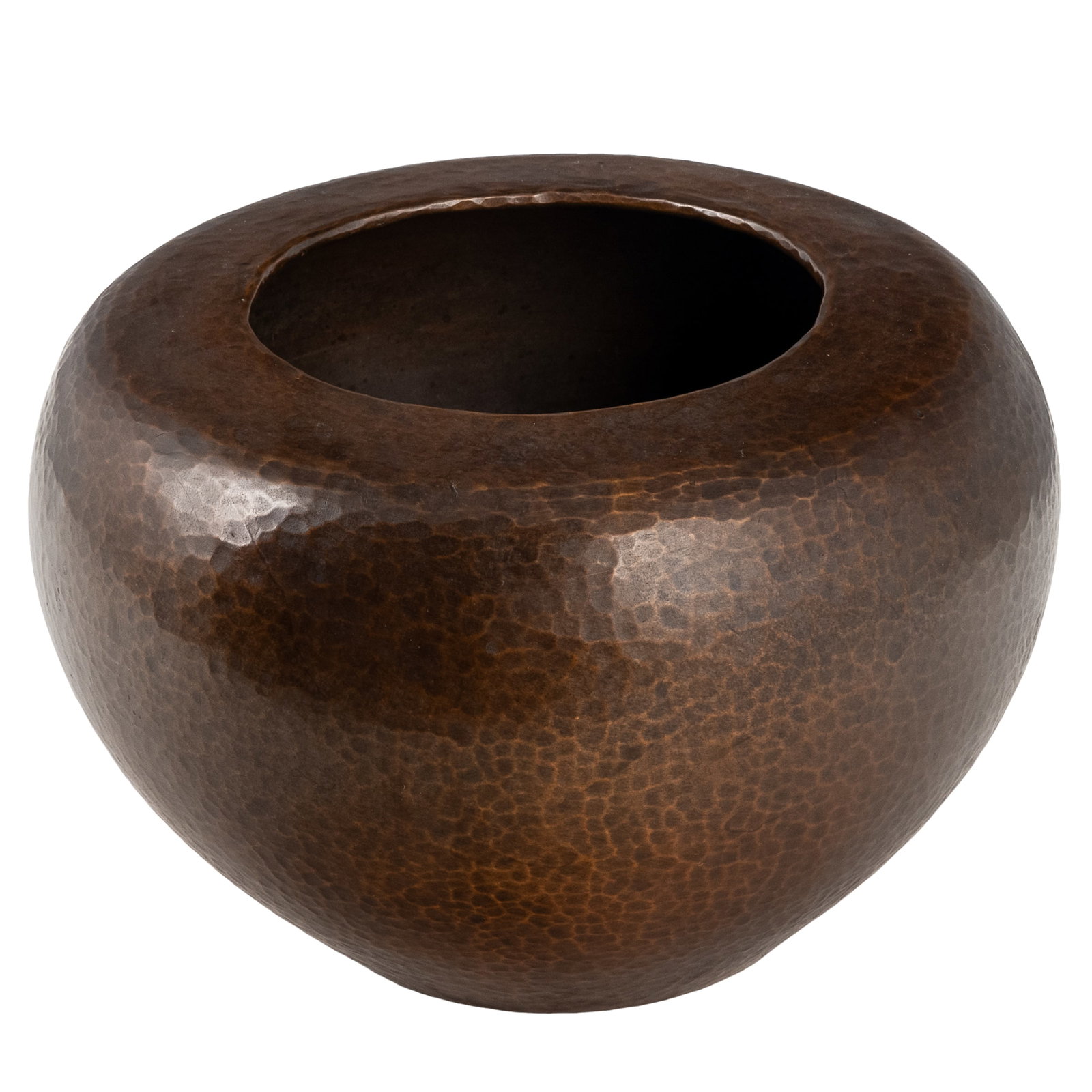 Arts & Crafts Hammered Copper Spherical Vase (1 of 5)